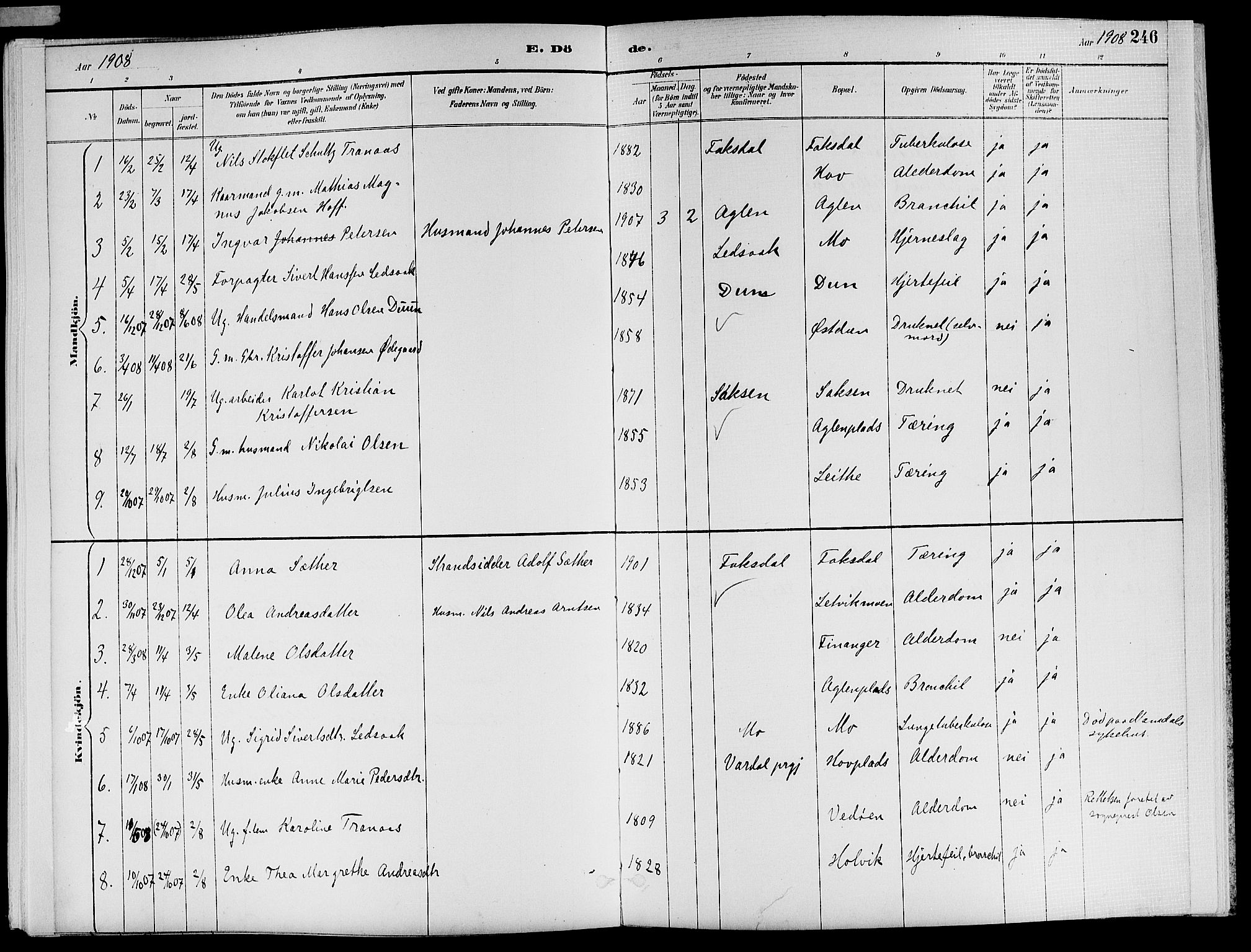 Ministerialprotokoller, klokkerbøker og fødselsregistre - Nord-Trøndelag, SAT/A-1458/773/L0617: Parish register (official) no. 773A08, 1887-1910, p. 246