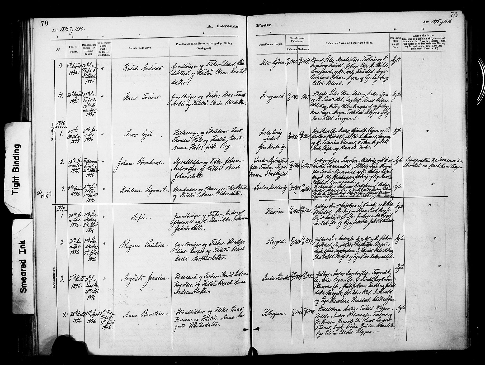 Ministerialprotokoller, klokkerbøker og fødselsregistre - Møre og Romsdal, SAT/A-1454/566/L0769: Parish register (official) no. 566A08, 1881-1903, p. 70