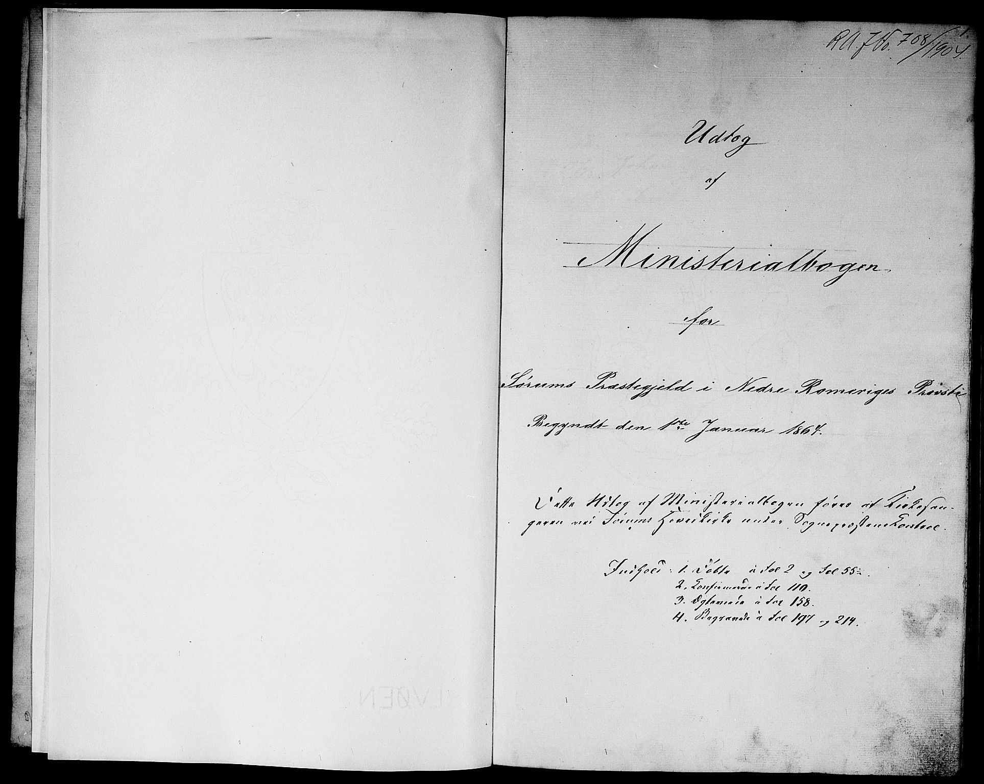 Sørum prestekontor Kirkebøker, AV/SAO-A-10303/G/Ga/L0004: Parish register (copy) no. I 4, 1864-1885, p. 1