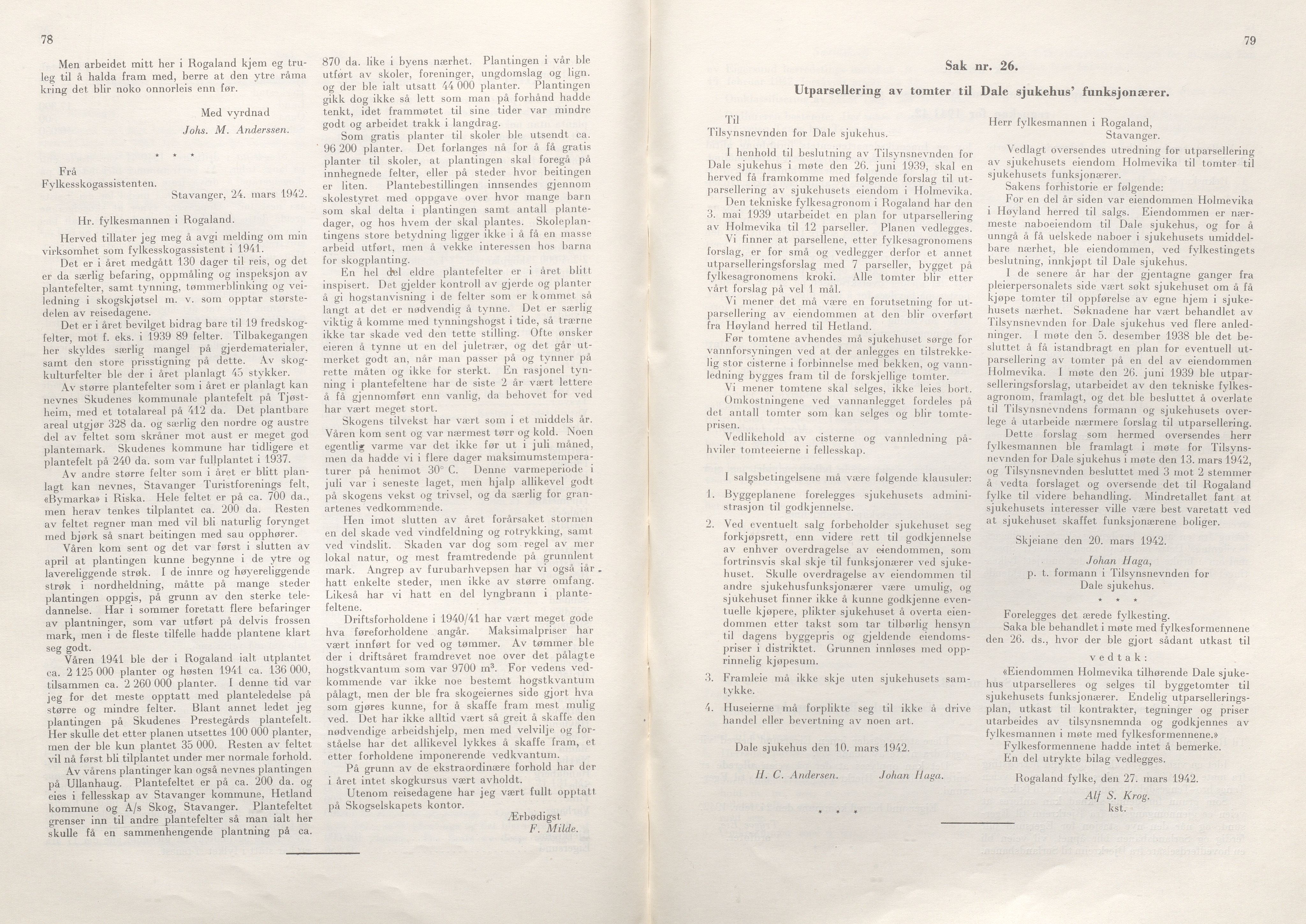 Rogaland fylkeskommune - Fylkesrådmannen , IKAR/A-900/A/Aa/Aaa/L0061: Møtebok , 1942, p. 78-79