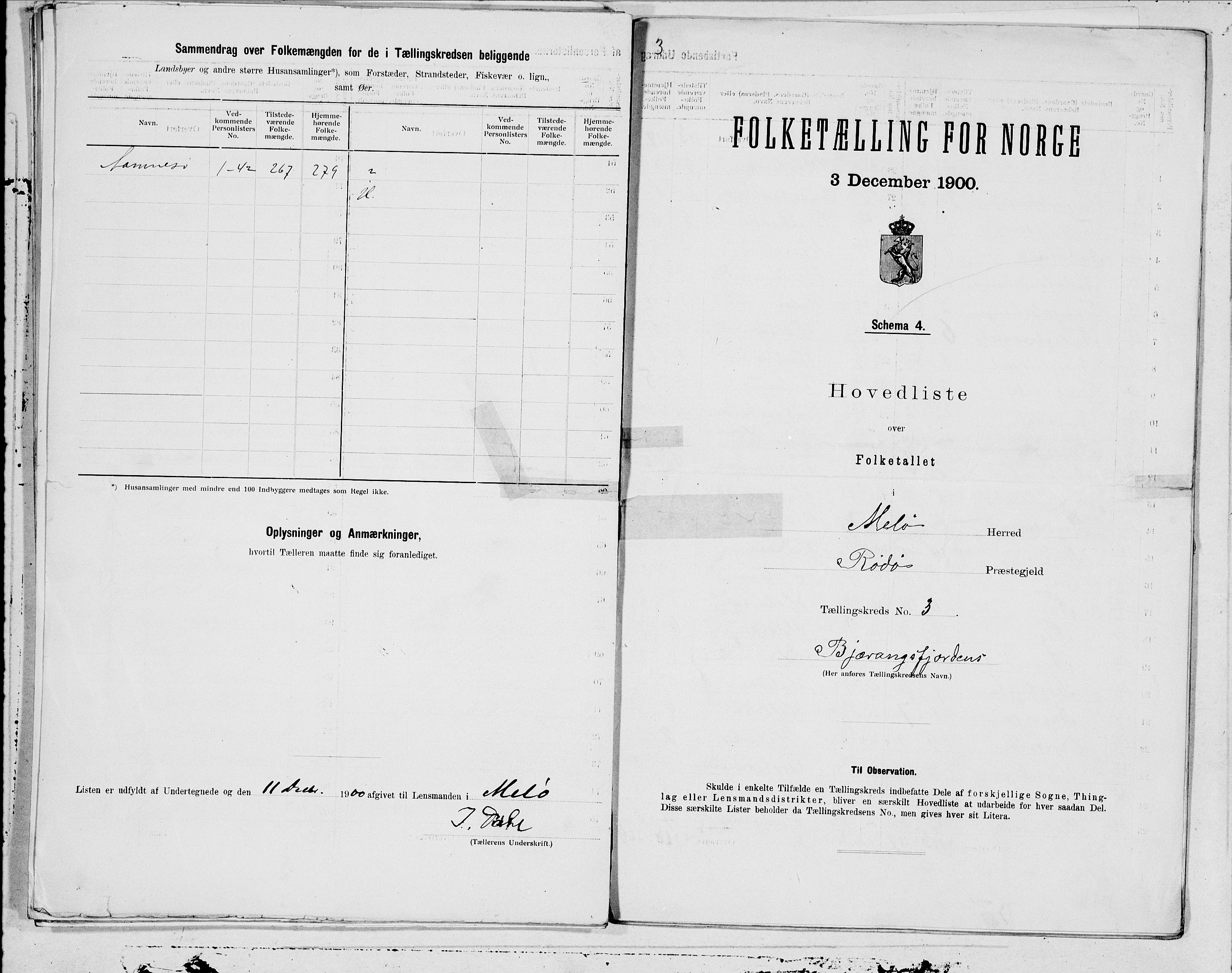 SAT, 1900 census for Meløy, 1900, p. 6