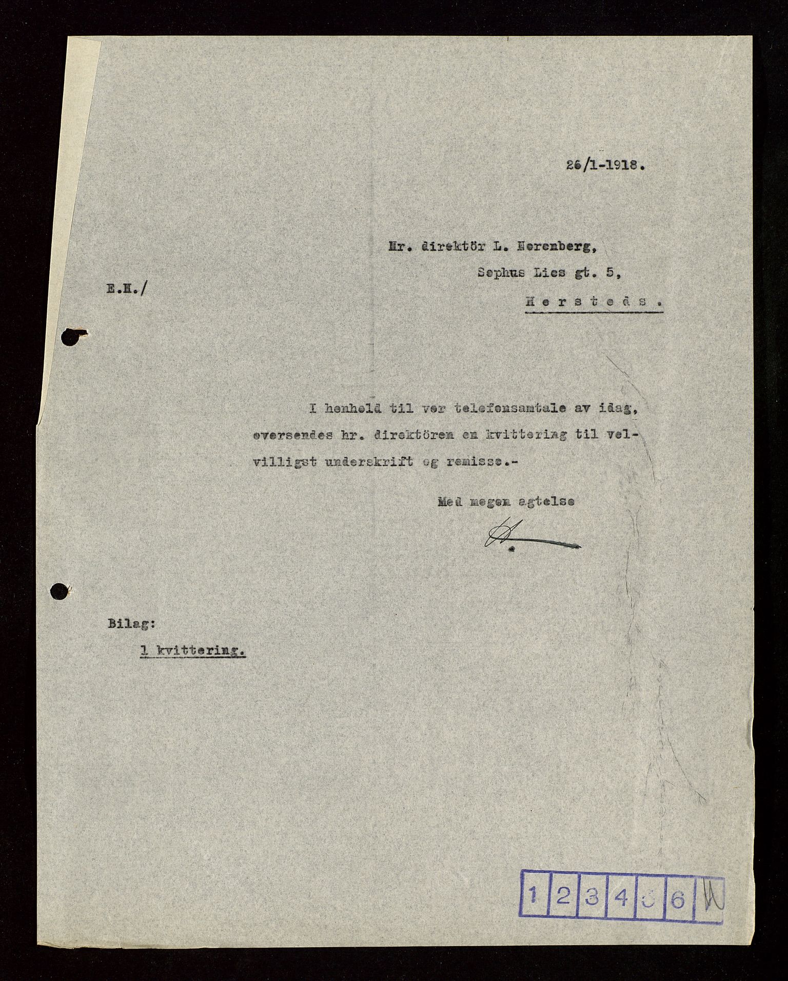 Pa 1521 - A/S Norske Shell, AV/SAST-A-101915/E/Ea/Eaa/L0003: Sjefskorrespondanse, 1918, p. 190