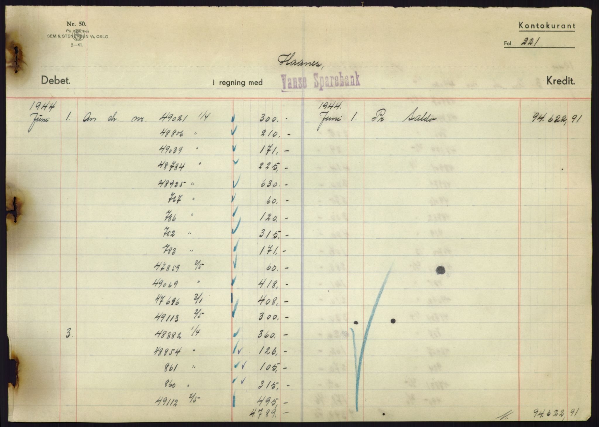 Forsvarsdepartementet, 10. kontor / Oppgjørskontoret, AV/RA-RAFA-1225/D/Db/L0180: Lista oppgjørskontor, 1942-1952, p. 2223