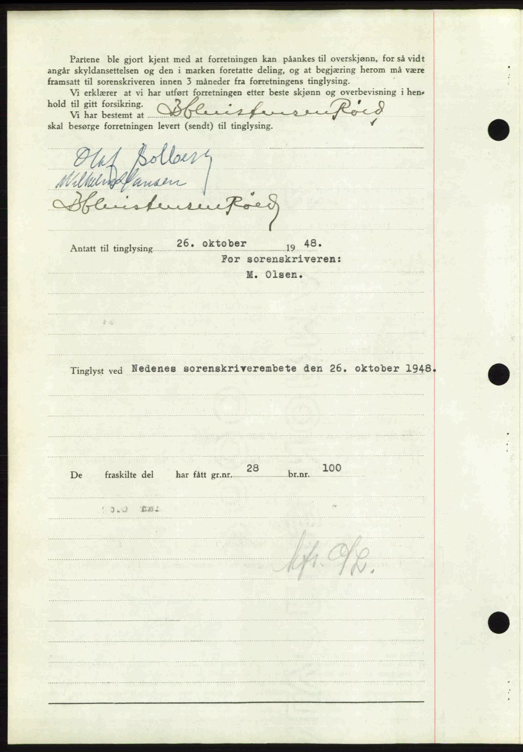 Nedenes sorenskriveri, AV/SAK-1221-0006/G/Gb/Gba/L0059: Mortgage book no. A11, 1948-1948, Diary no: : 1527/1948