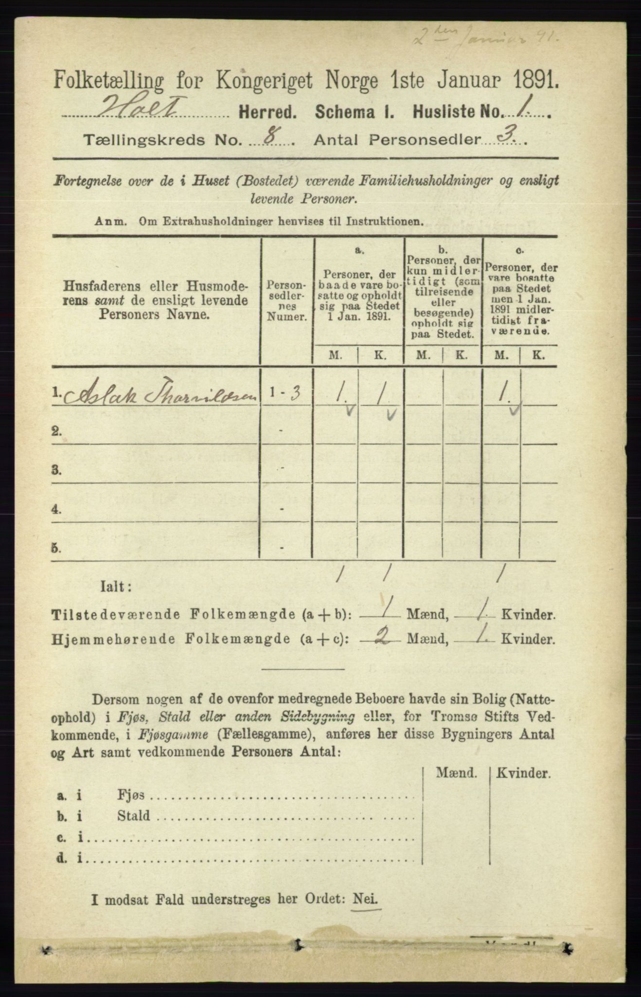 RA, 1891 census for 0914 Holt, 1891, p. 3469