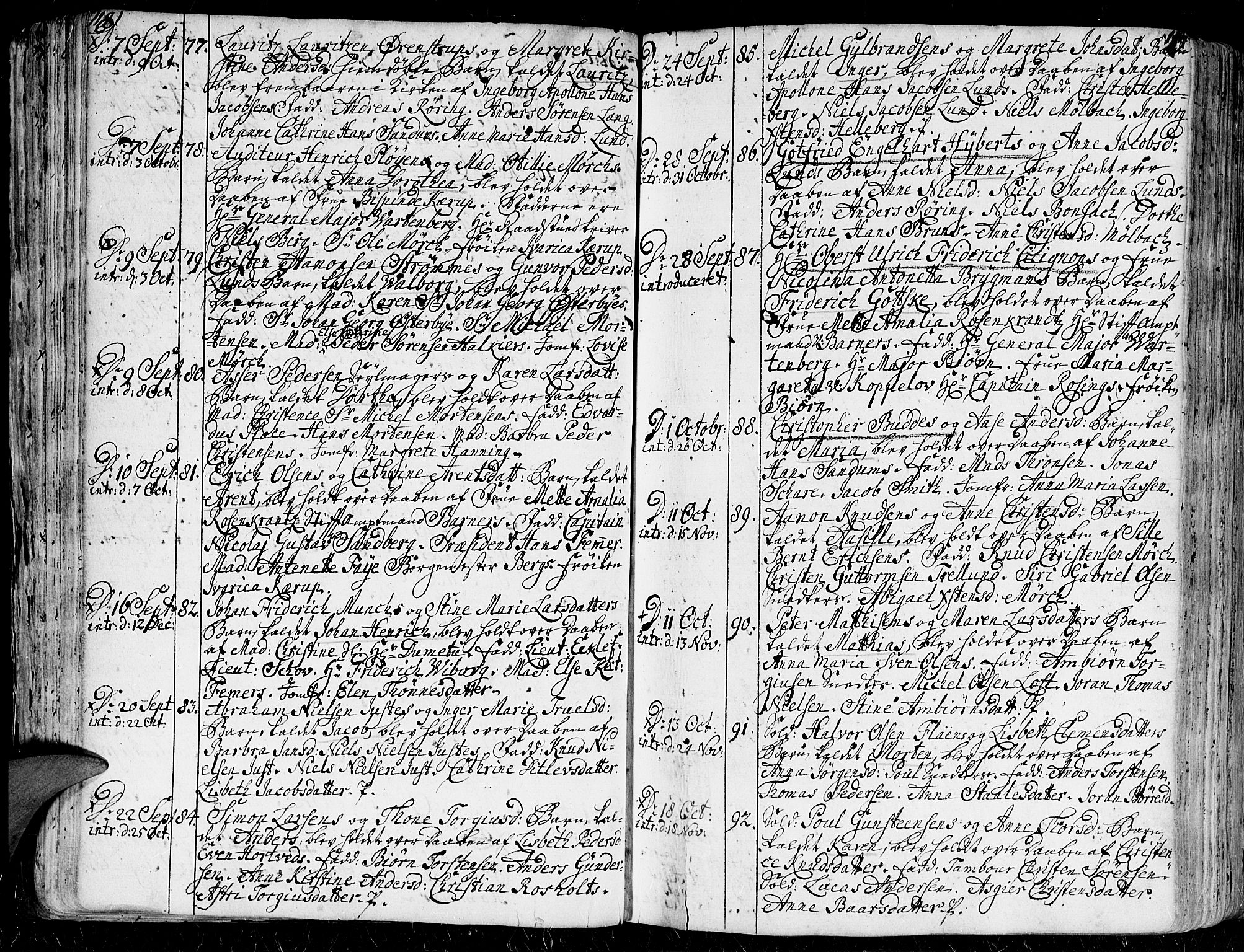 Kristiansand domprosti, AV/SAK-1112-0006/F/Fa/L0001: Parish register (official) no. A 1, 1734-1793, p. 118-119