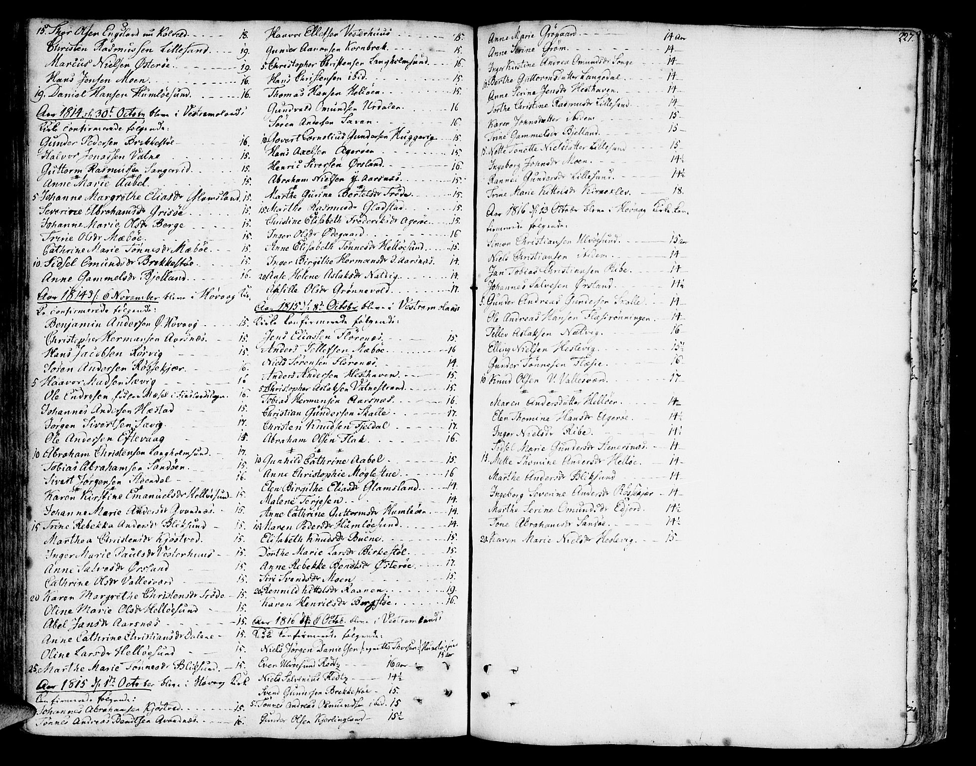 Vestre Moland sokneprestkontor, SAK/1111-0046/F/Fa/Fab/L0002: Parish register (official) no. A 2, 1760-1816, p. 227