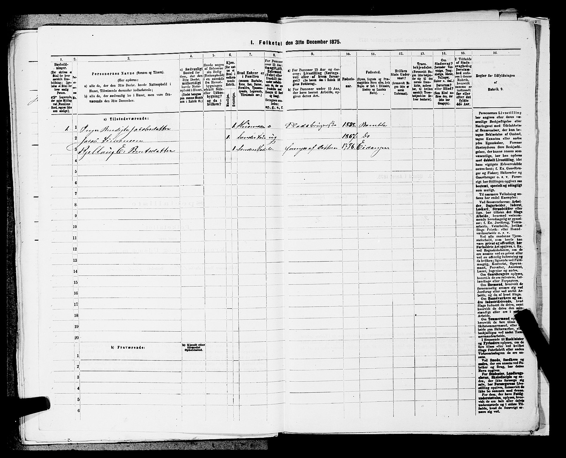 SAKO, 1875 census for 0814L Bamble/Bamble, 1875, p. 519