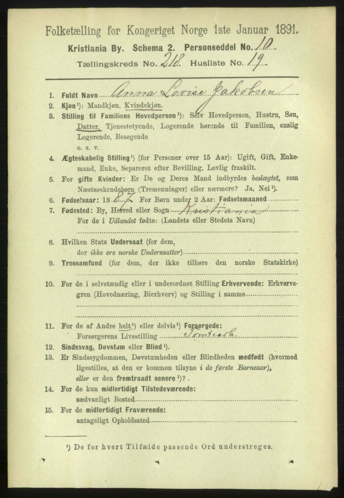 RA, 1891 census for 0301 Kristiania, 1891, p. 129482