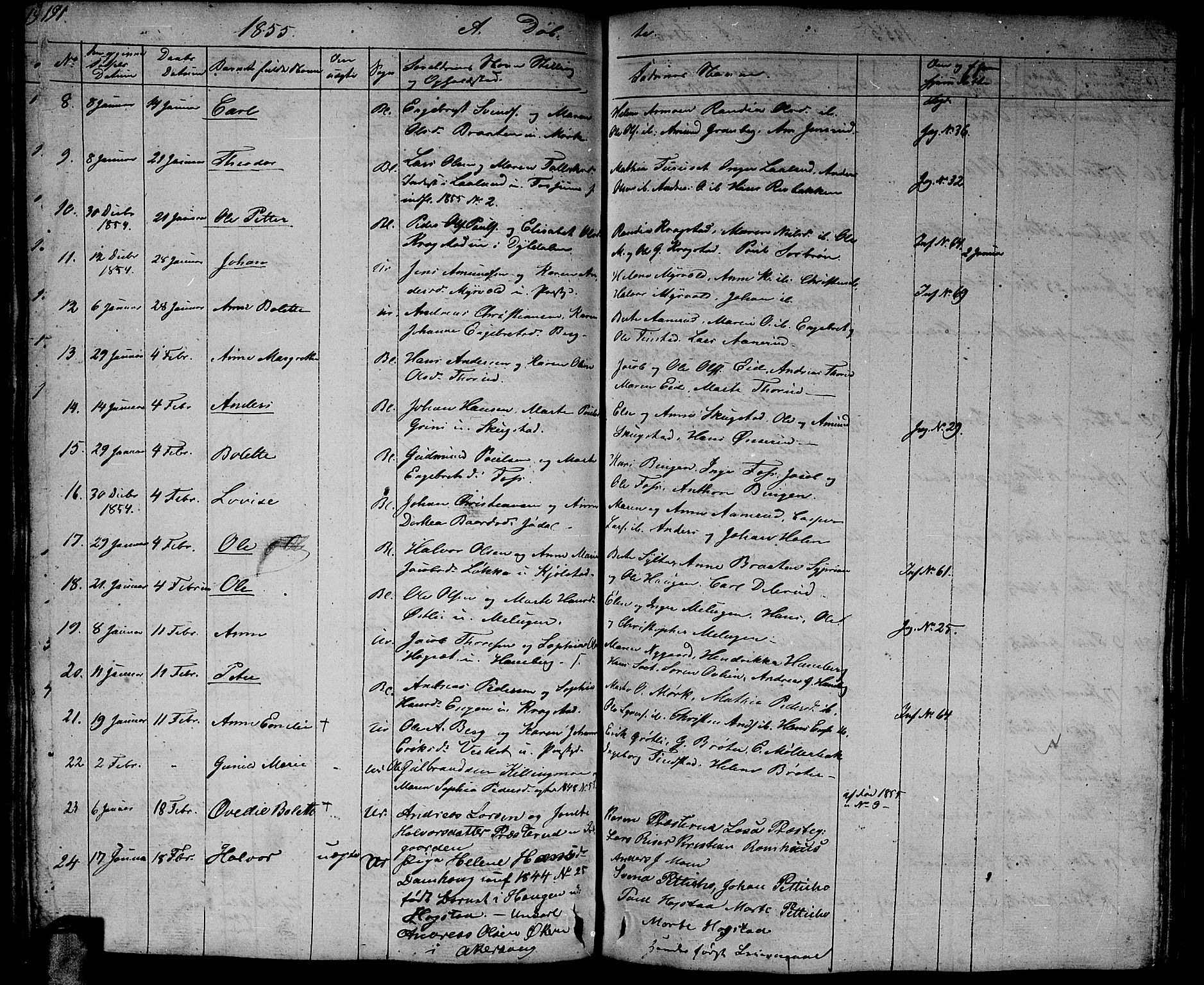 Aurskog prestekontor Kirkebøker, AV/SAO-A-10304a/G/Ga/L0002: Parish register (copy) no. I 2, 1829-1857, p. 191