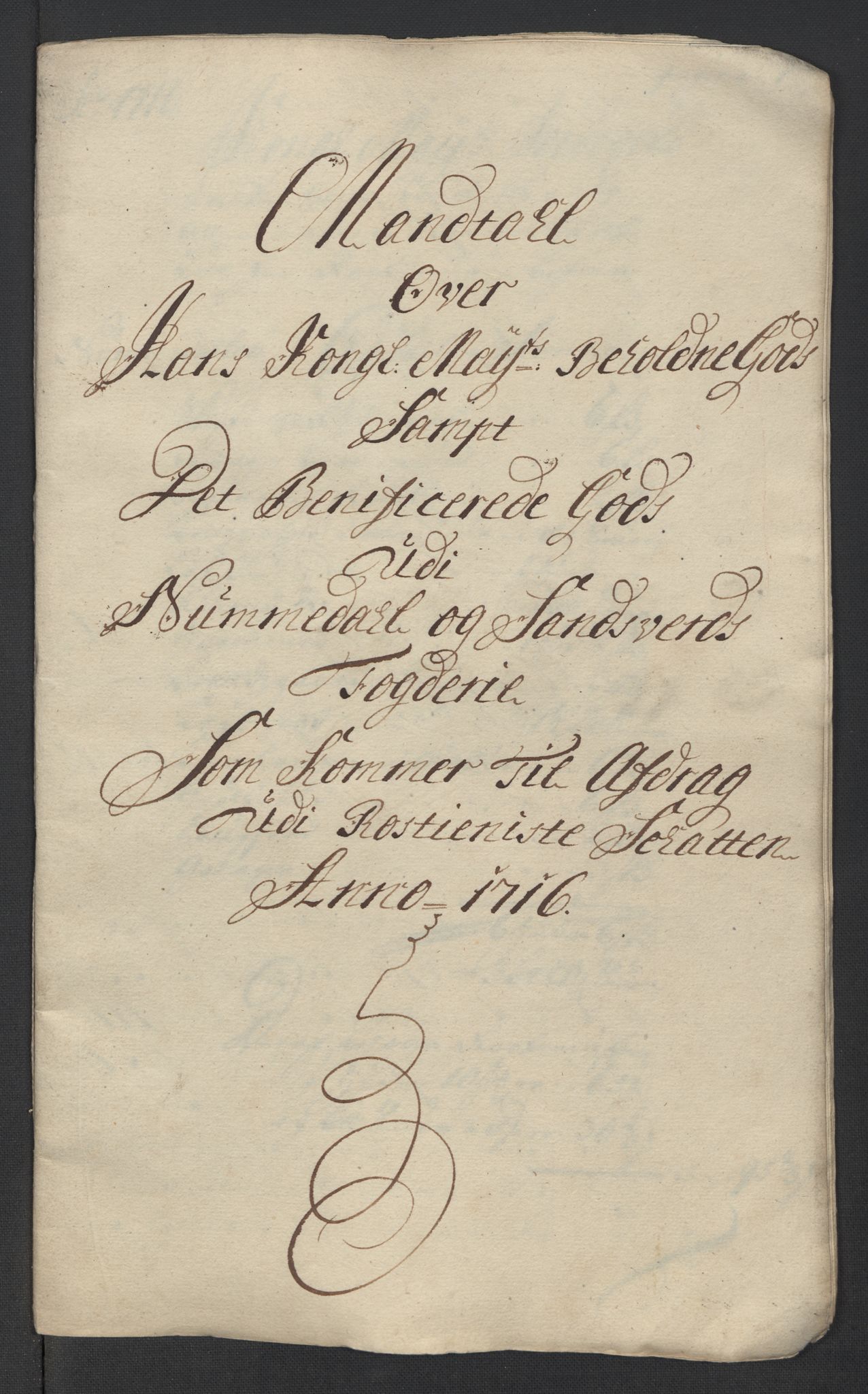 Rentekammeret inntil 1814, Reviderte regnskaper, Fogderegnskap, RA/EA-4092/R24/L1592: Fogderegnskap Numedal og Sandsvær, 1716, p. 345