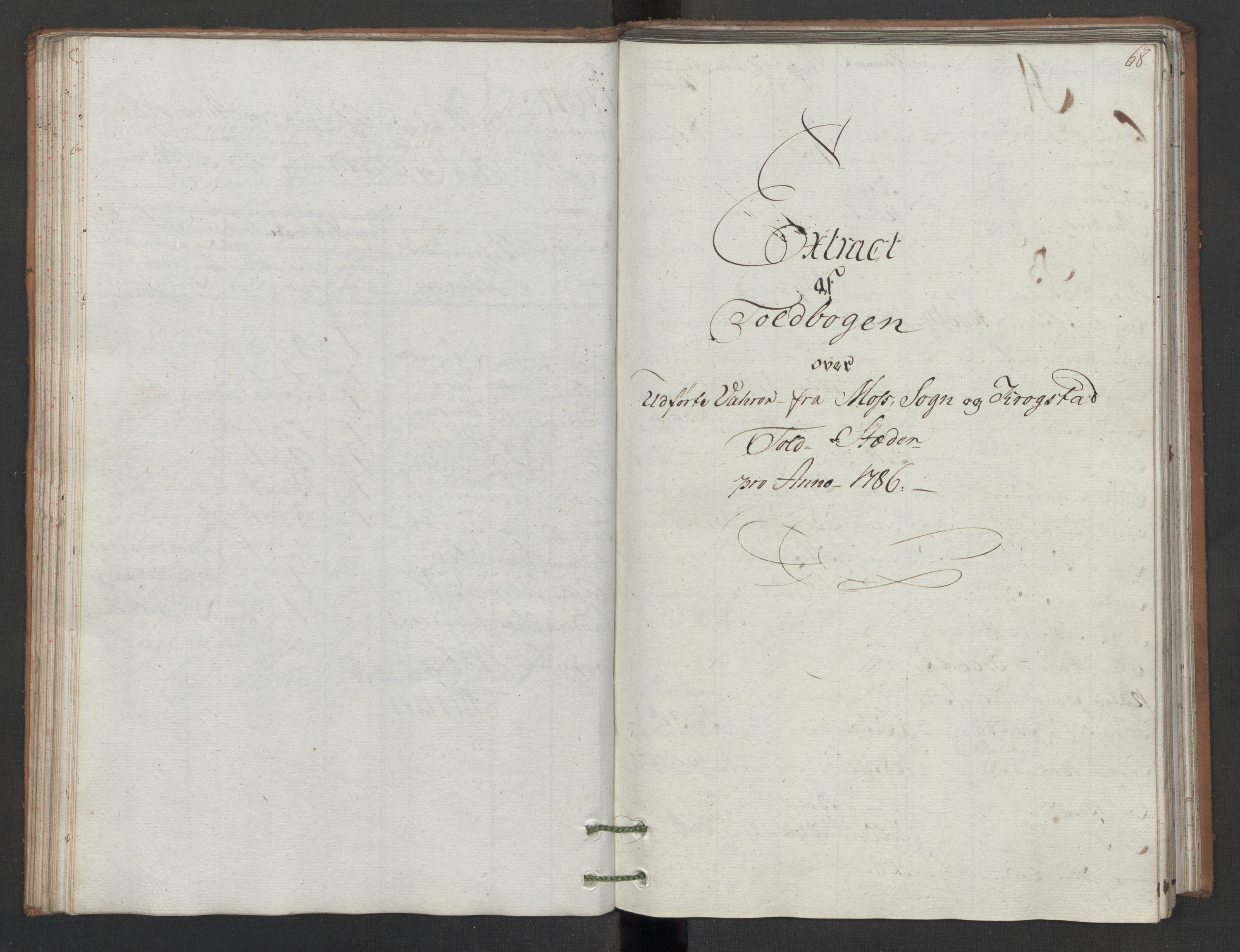 Generaltollkammeret, tollregnskaper, AV/RA-EA-5490/R05/L0086/0001: Tollregnskaper Moss, Son, Krokstad / Utgående hovedtollbok, 1786, p. 67b-68a