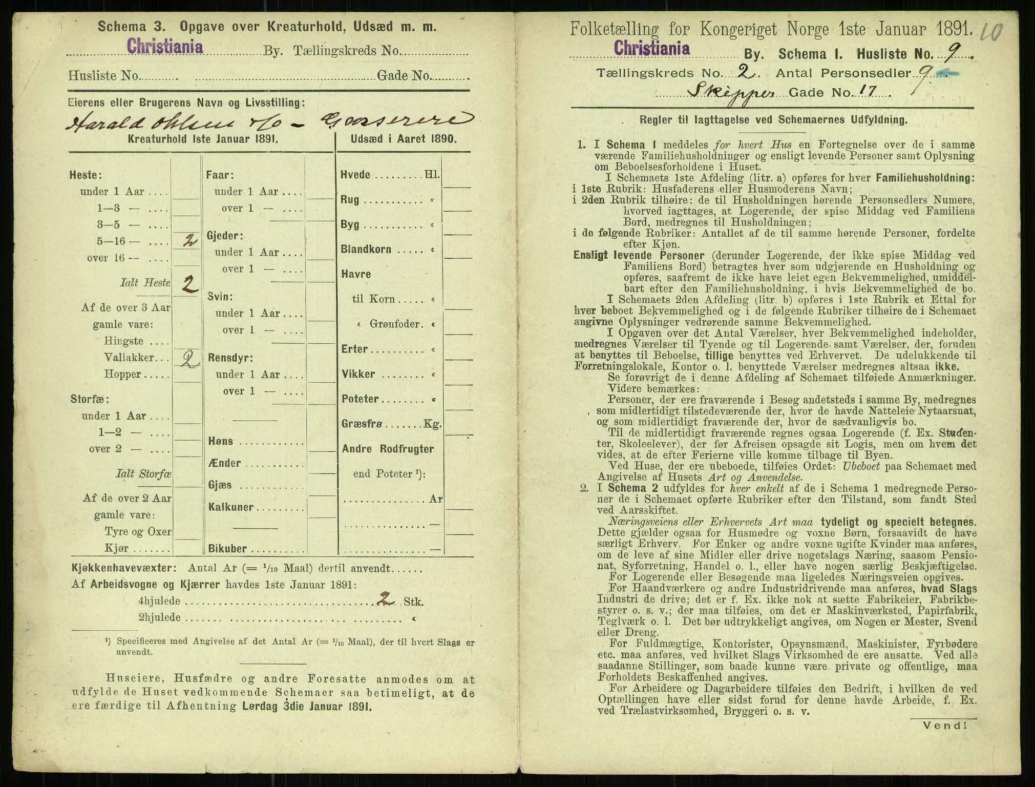 RA, 1891 census for 0301 Kristiania, 1891, p. 540