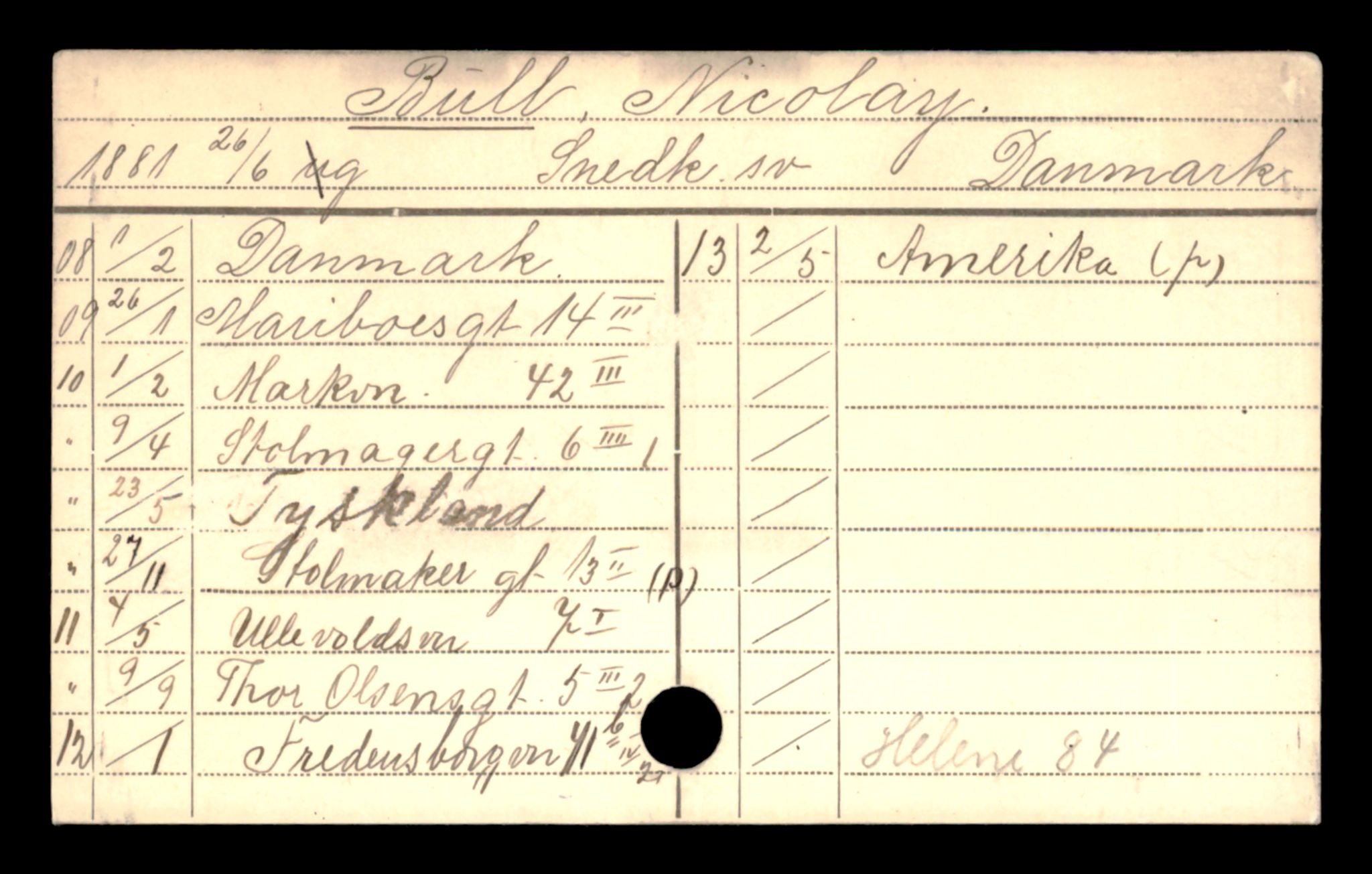 Oslo folkeregister, Registerkort, SAO/A-11715/D/Da/L0013: Menn: Bull Nicolay - Dahl Jakob, 1906-1919