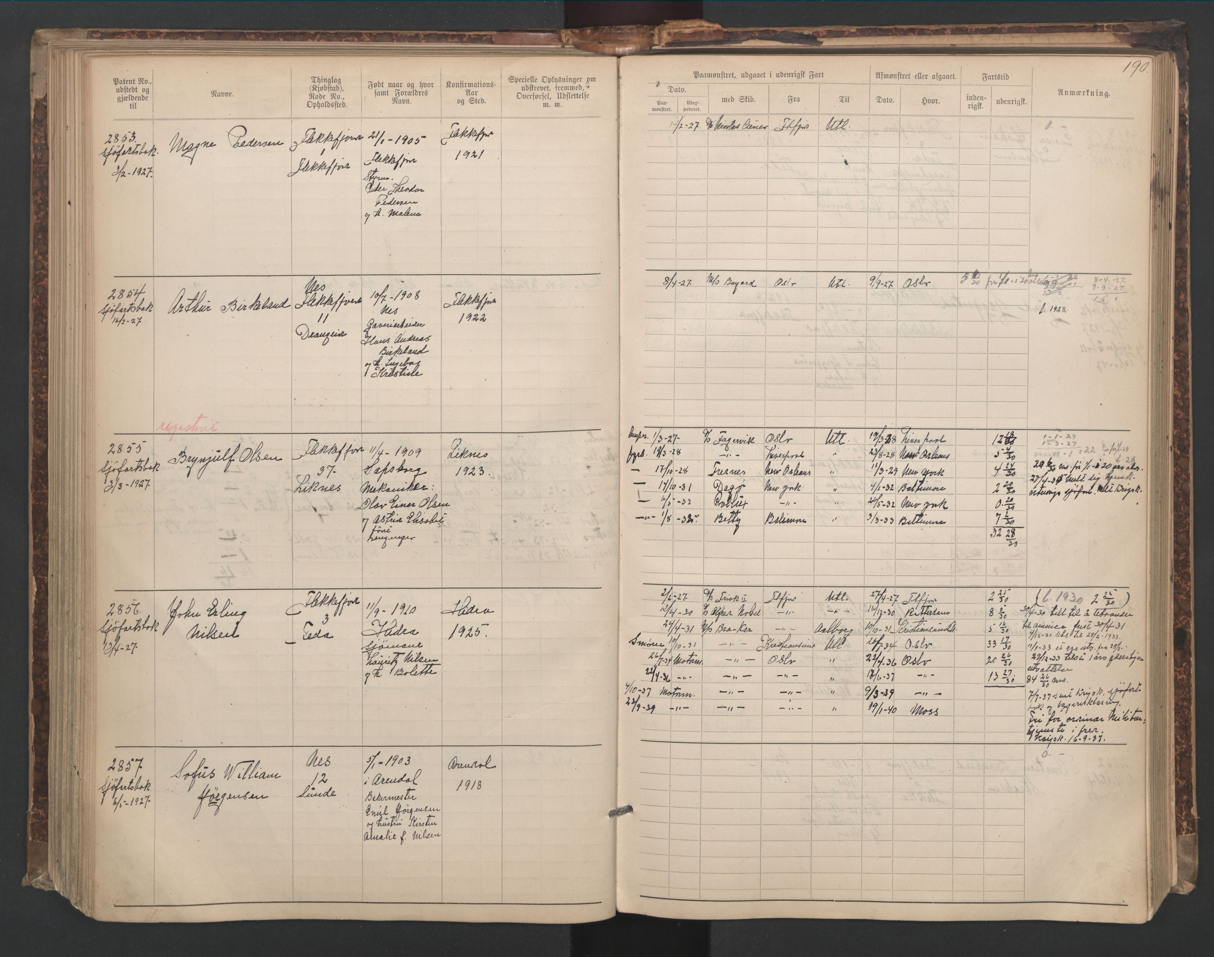 Flekkefjord mønstringskrets, SAK/2031-0018/F/Fa/L0006: Annotasjonsrulle nr 1916-2964 med register, Æ-3, 1891-1948, p. 221