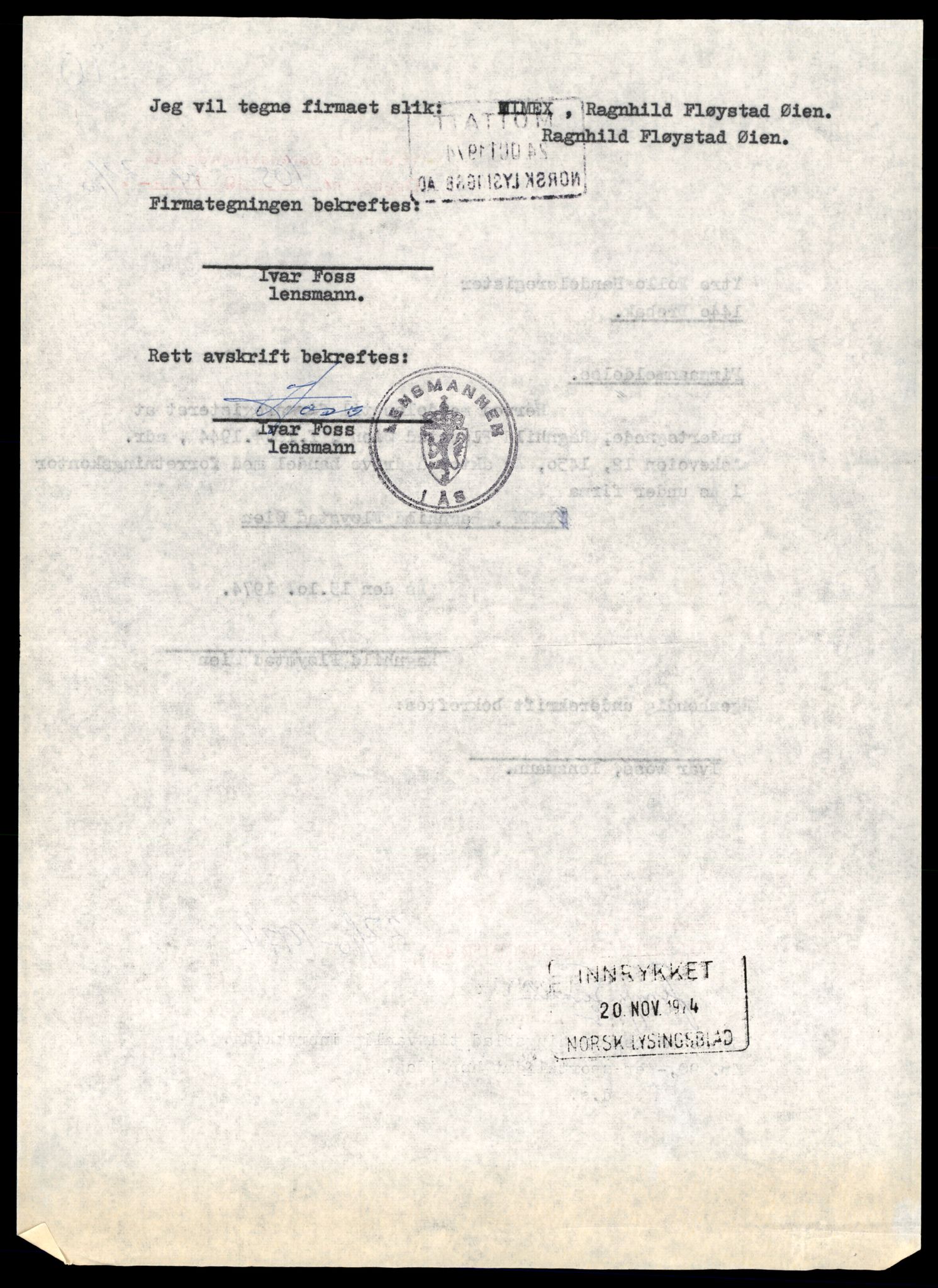 Ytre Follo tingrett, AV/SAT-A-10177/K/Kb/Kba/L0003: Enkeltmannsforetak, I - L, 1890-1989, p. 4