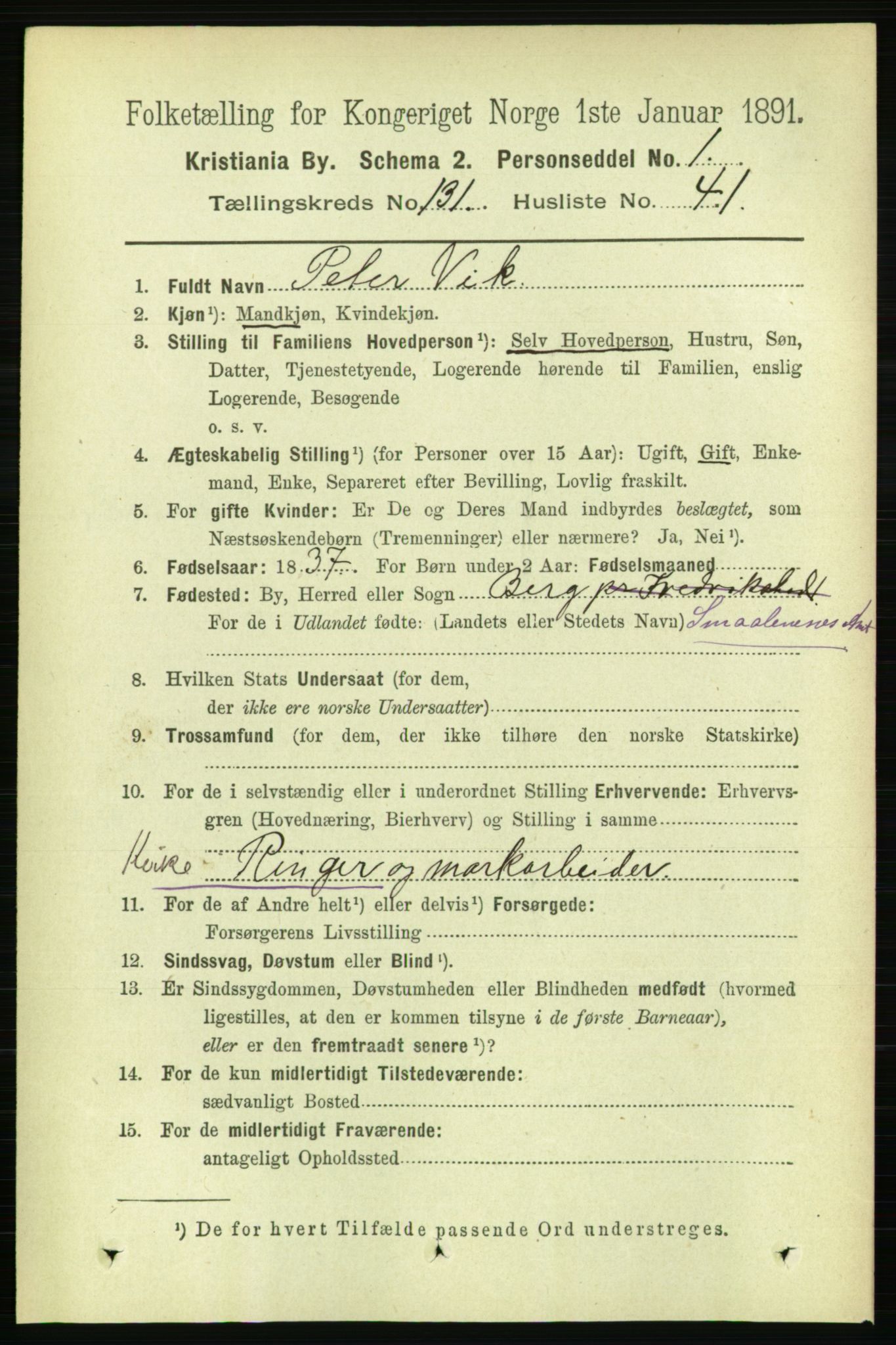 RA, 1891 census for 0301 Kristiania, 1891, p. 71312