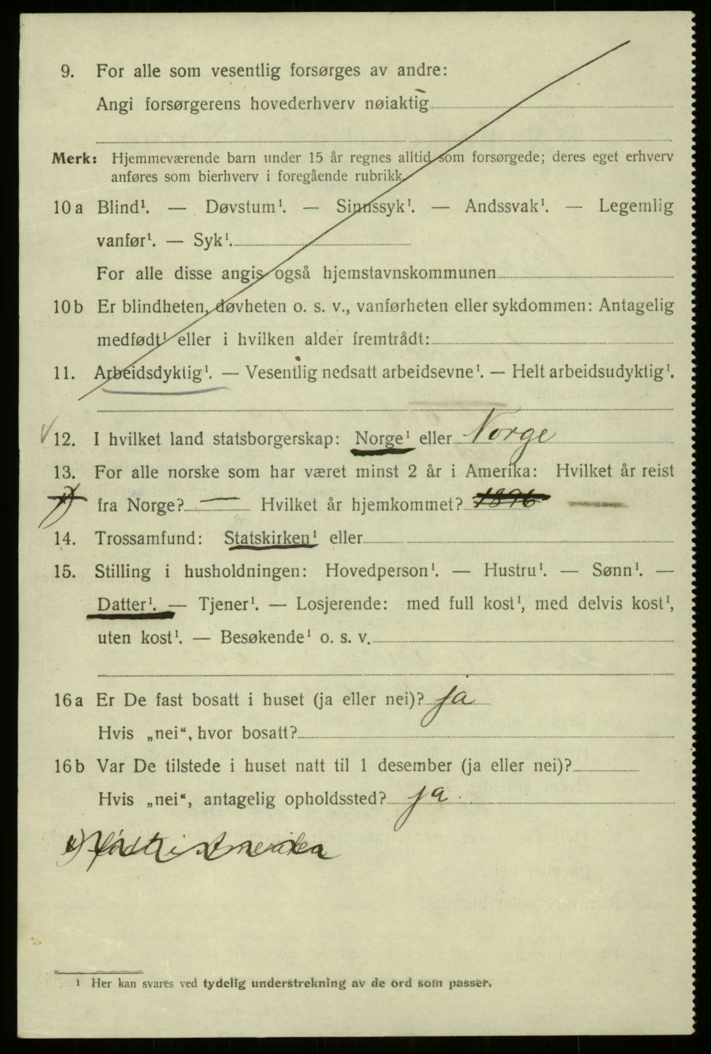 SAB, 1920 census for Bergen, 1920, p. 106908