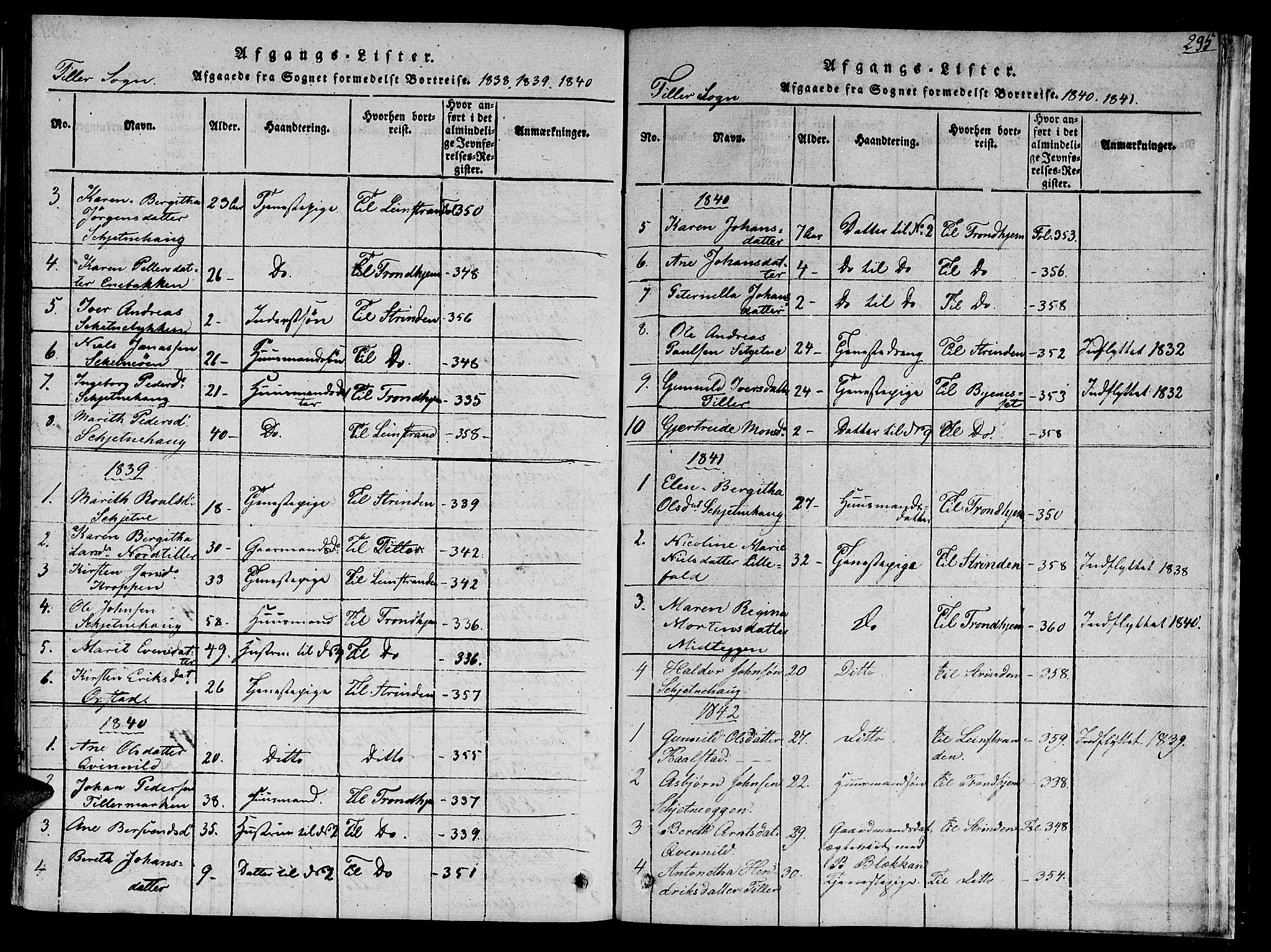 Ministerialprotokoller, klokkerbøker og fødselsregistre - Sør-Trøndelag, SAT/A-1456/618/L0440: Parish register (official) no. 618A04 /2, 1816-1843, p. 295