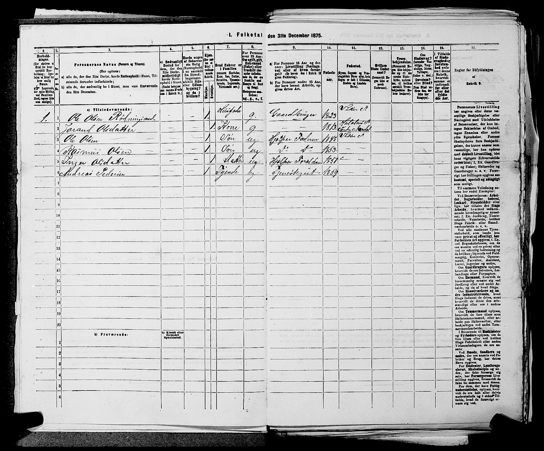 SAKO, 1875 census for 0614P Ådal, 1875, p. 93