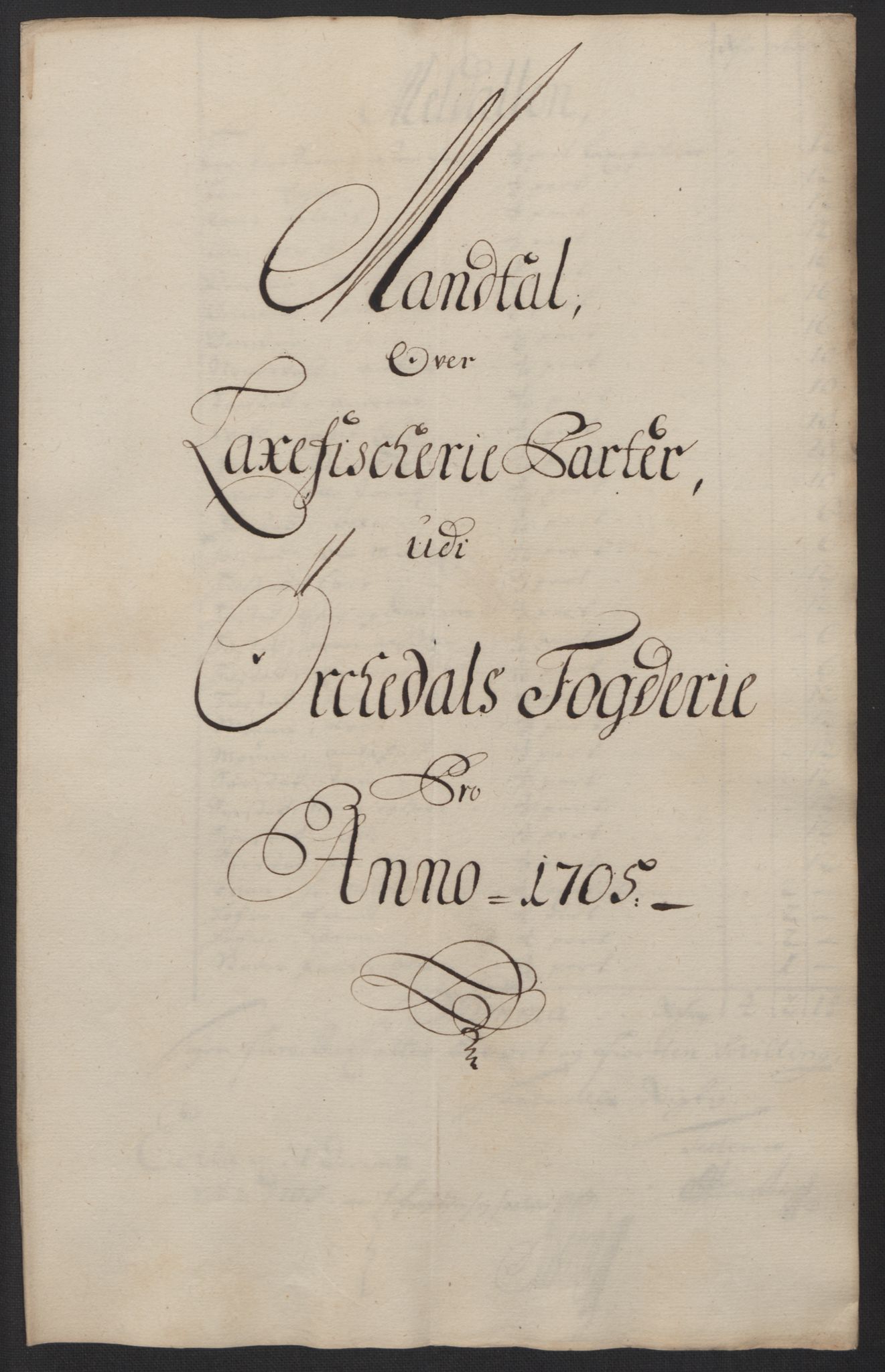 Rentekammeret inntil 1814, Reviderte regnskaper, Fogderegnskap, AV/RA-EA-4092/R60/L3955: Fogderegnskap Orkdal og Gauldal, 1705, p. 123