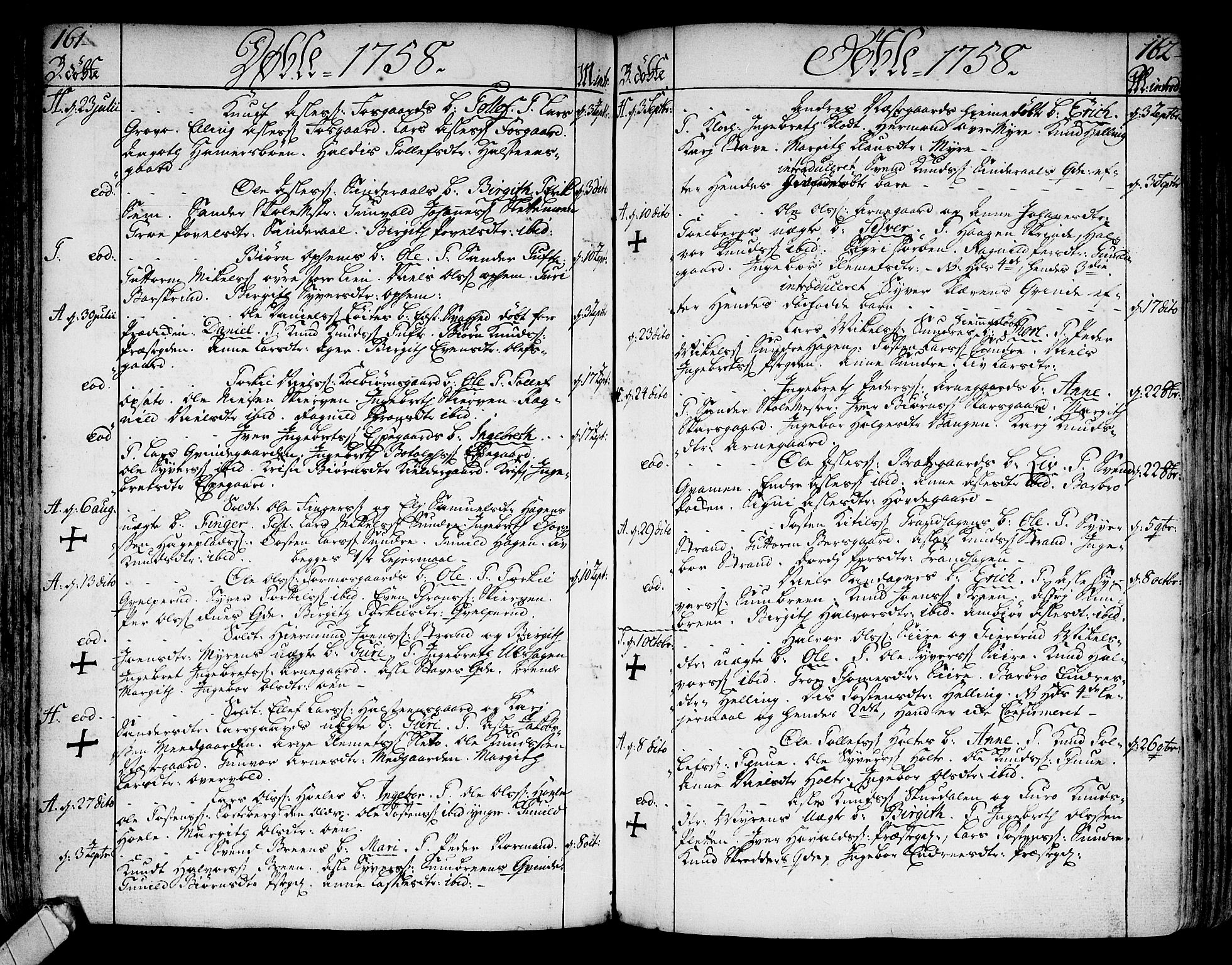 Ål kirkebøker, AV/SAKO-A-249/F/Fa/L0001: Parish register (official) no. I 1, 1744-1769, p. 161-162