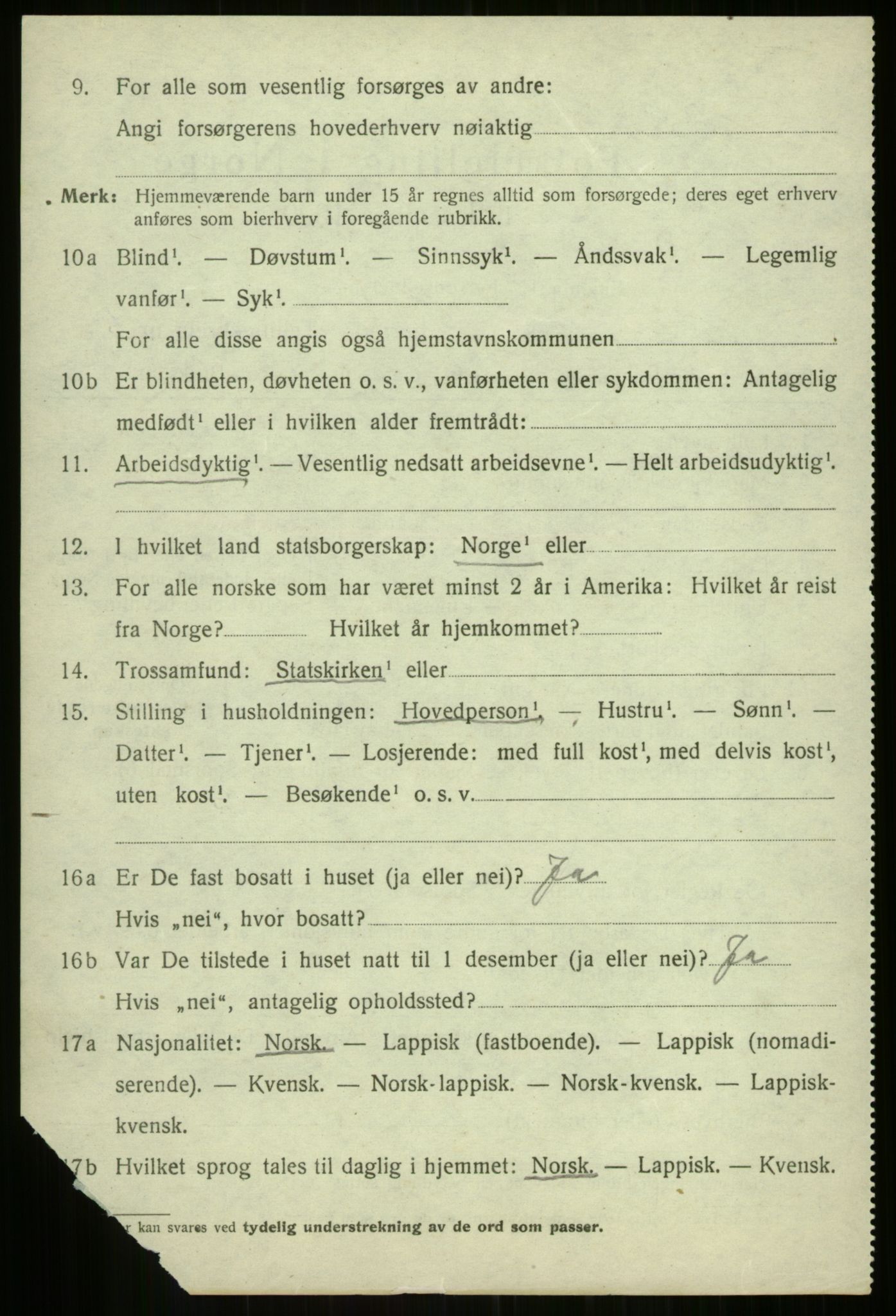 SATØ, 1920 census for Balsfjord, 1920, p. 3115