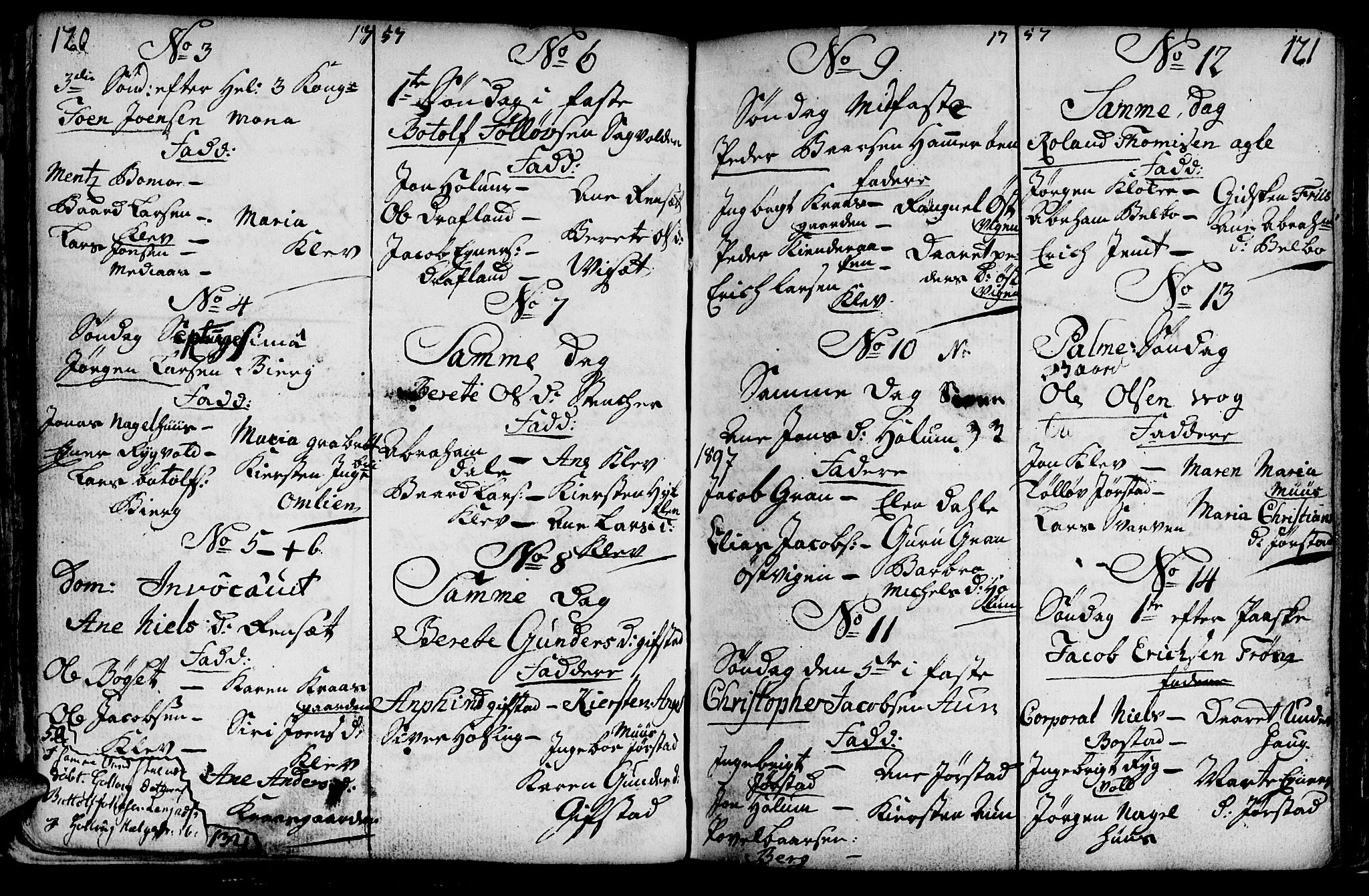 Ministerialprotokoller, klokkerbøker og fødselsregistre - Nord-Trøndelag, SAT/A-1458/749/L0467: Parish register (official) no. 749A01, 1733-1787, p. 120-121