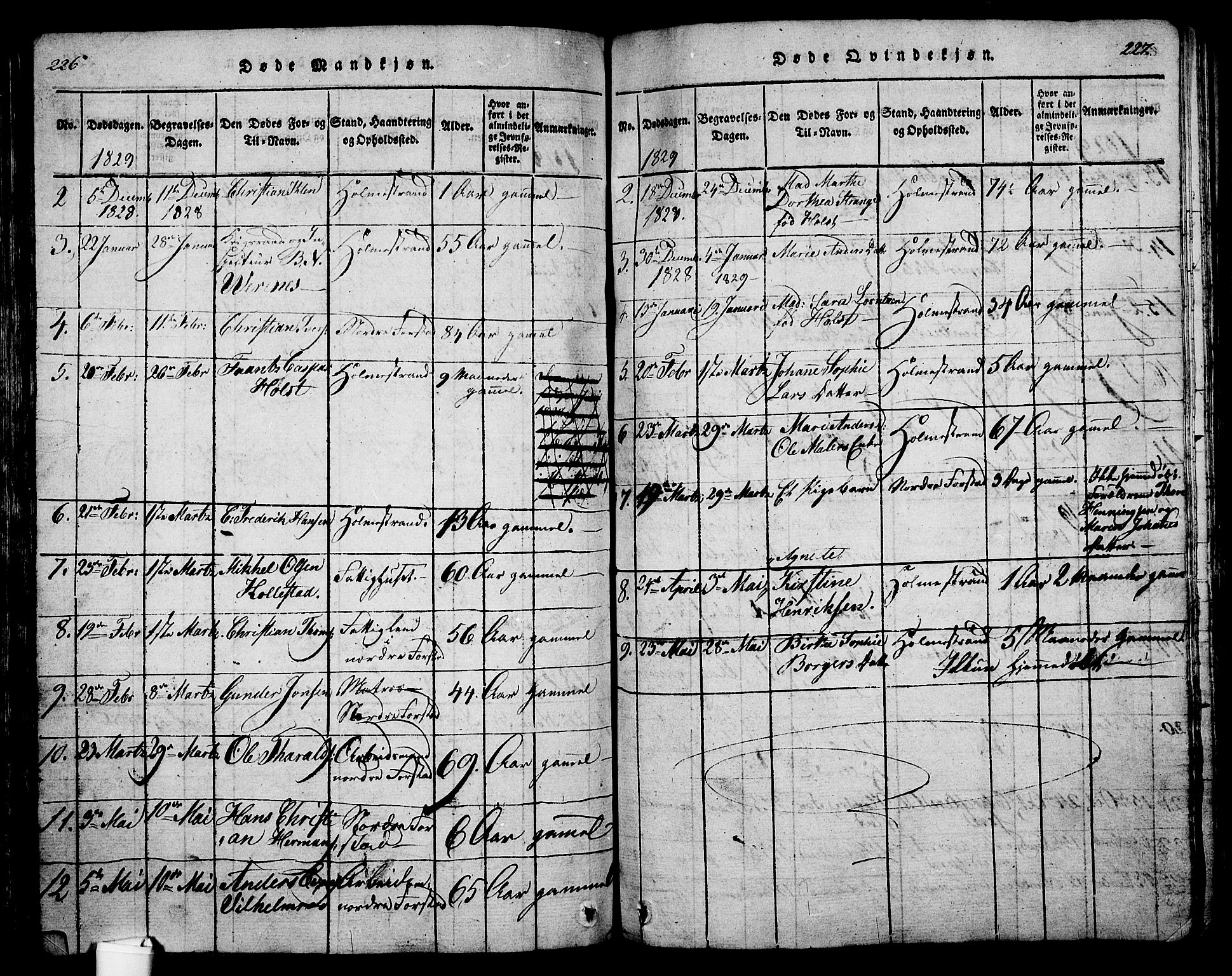 Holmestrand kirkebøker, SAKO/A-346/G/Ga/L0001: Parish register (copy) no. 1, 1814-1848, p. 226-227