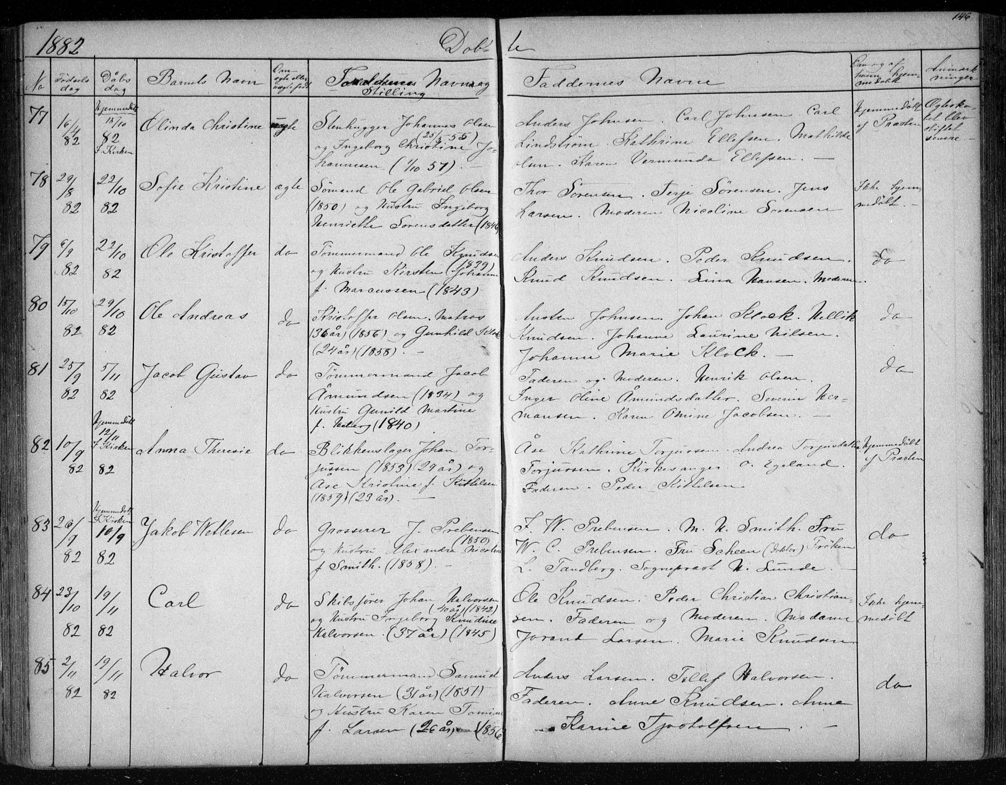 Risør sokneprestkontor, AV/SAK-1111-0035/F/Fb/L0006: Parish register (copy) no. B 6, 1850-1884, p. 146