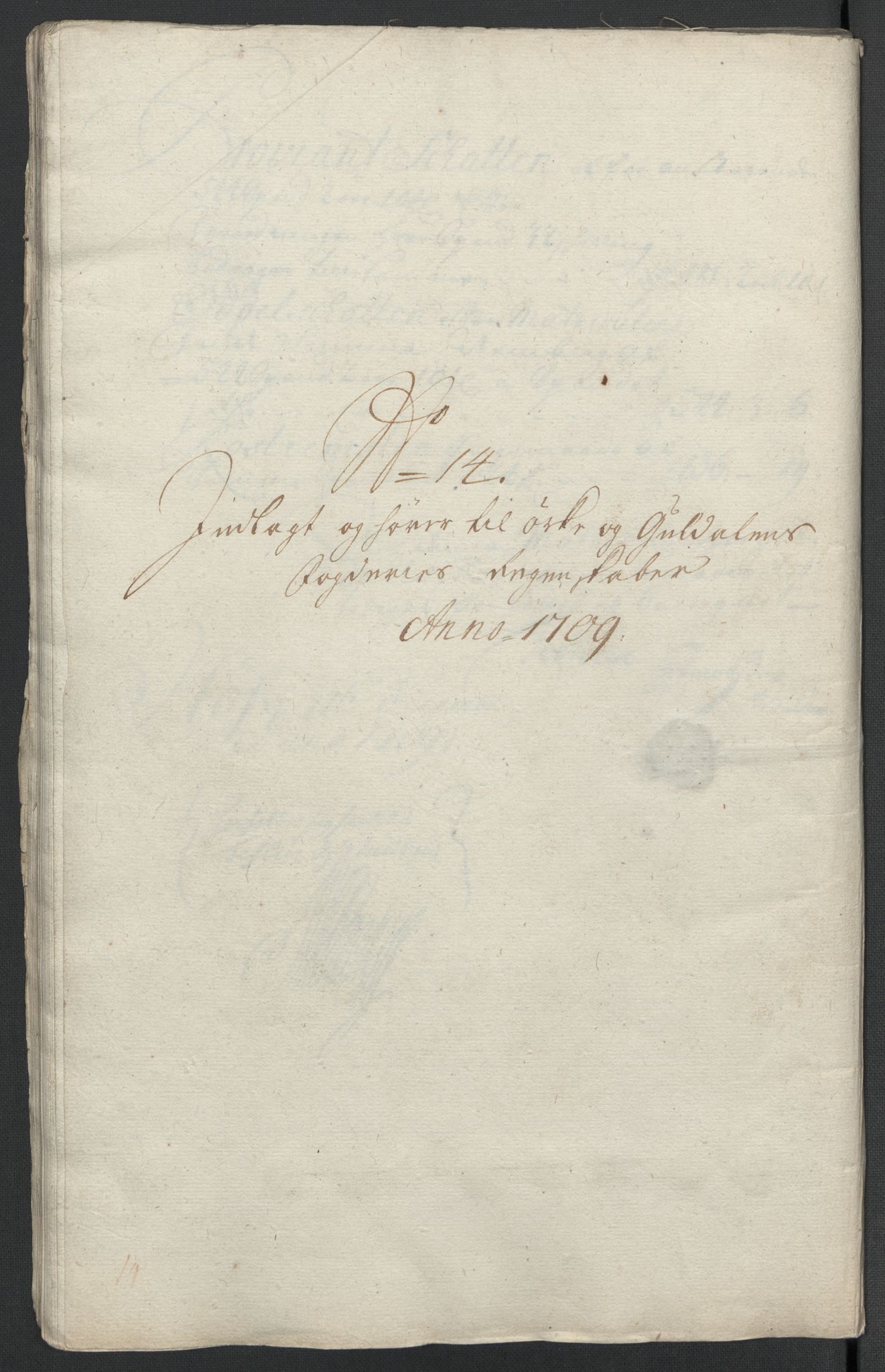 Rentekammeret inntil 1814, Reviderte regnskaper, Fogderegnskap, RA/EA-4092/R60/L3959: Fogderegnskap Orkdal og Gauldal, 1709, p. 257