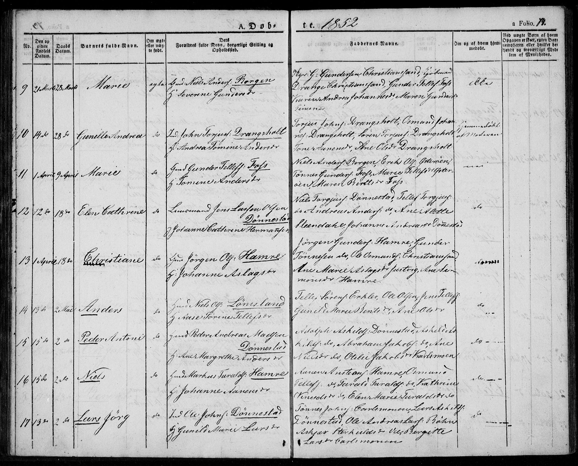 Tveit sokneprestkontor, AV/SAK-1111-0043/F/Fa/L0003: Parish register (official) no. A 3, 1829-1852, p. 74