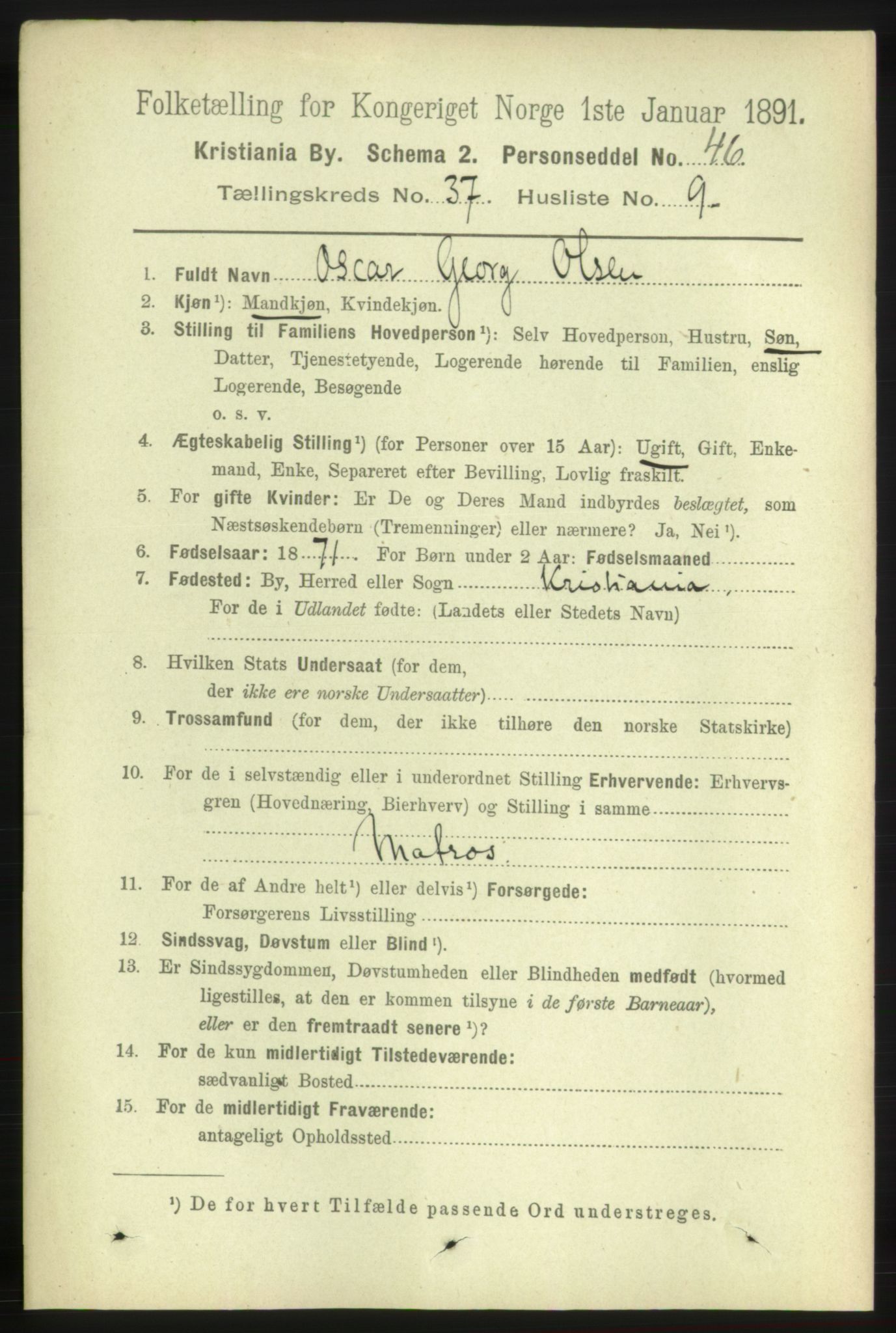 RA, 1891 census for 0301 Kristiania, 1891, p. 20710