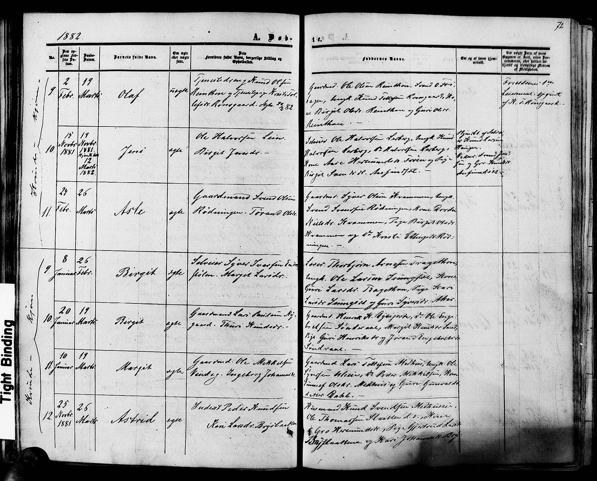 Hol kirkebøker, AV/SAKO-A-227/F/Fa/L0002: Parish register (official) no. I 2, 1870-1886, p. 72