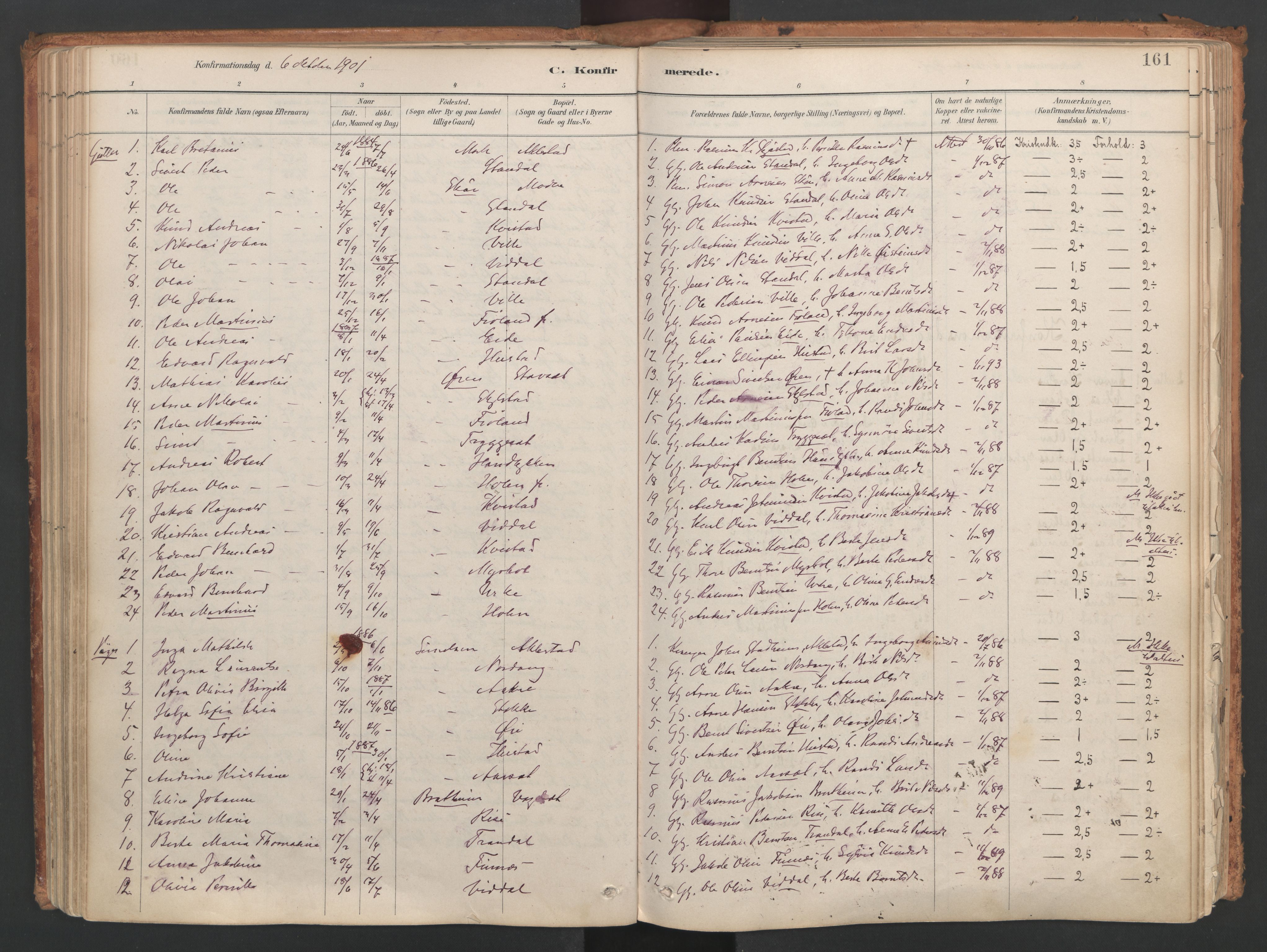 Ministerialprotokoller, klokkerbøker og fødselsregistre - Møre og Romsdal, SAT/A-1454/515/L0211: Parish register (official) no. 515A07, 1886-1910, p. 161