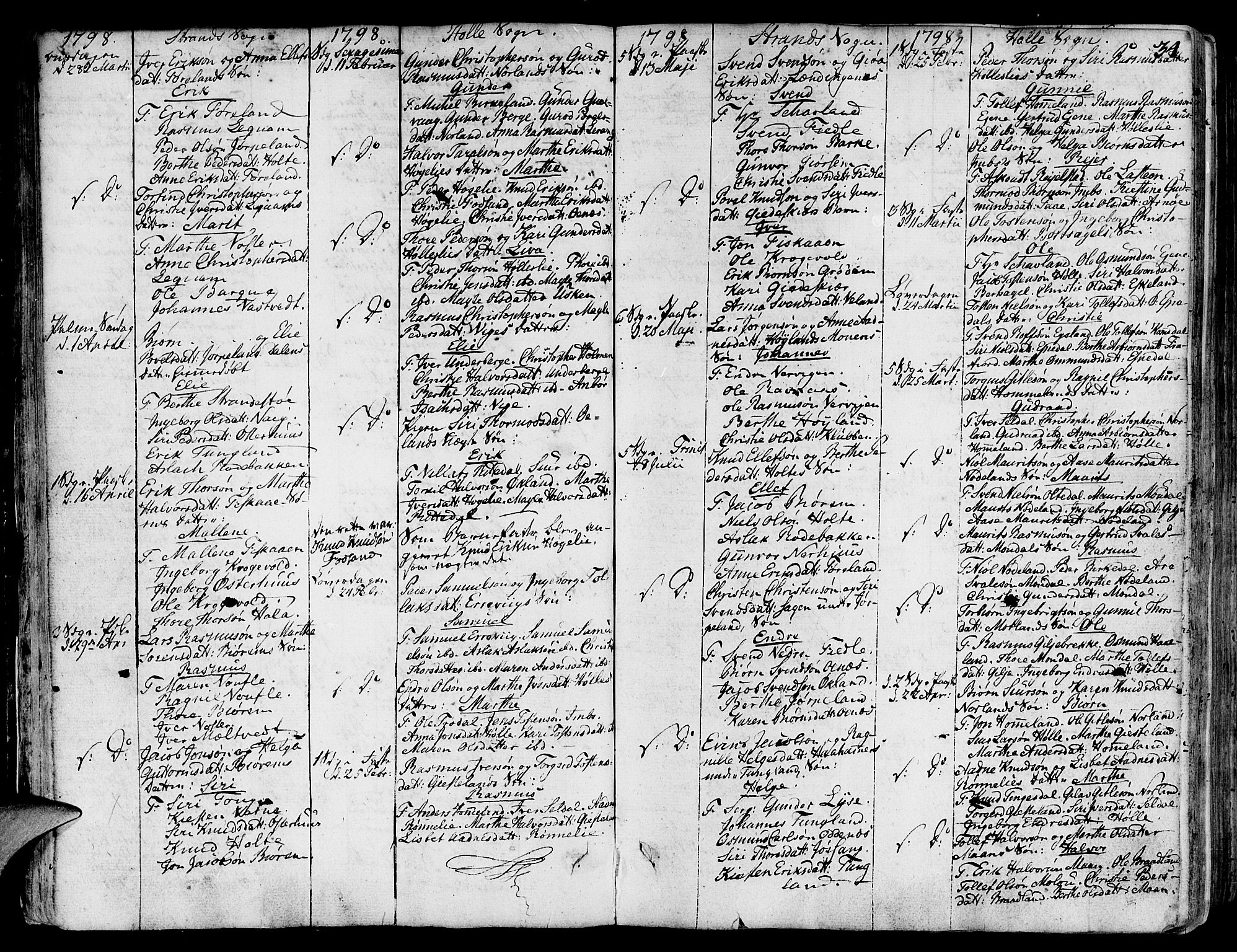 Strand sokneprestkontor, SAST/A-101828/H/Ha/Haa/L0003: Parish register (official) no. A 3, 1769-1816, p. 34