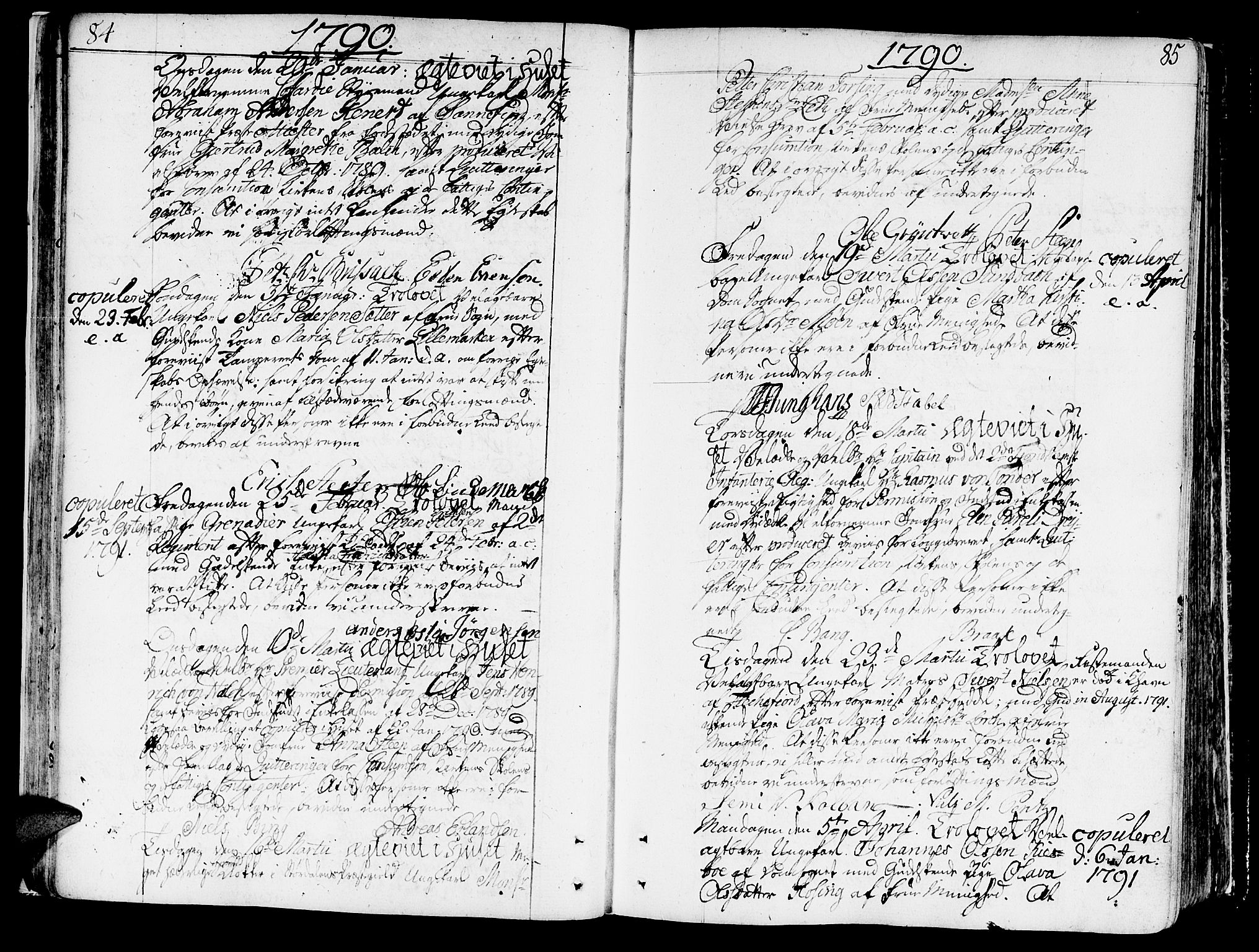 Ministerialprotokoller, klokkerbøker og fødselsregistre - Sør-Trøndelag, SAT/A-1456/602/L0105: Parish register (official) no. 602A03, 1774-1814, p. 84-85