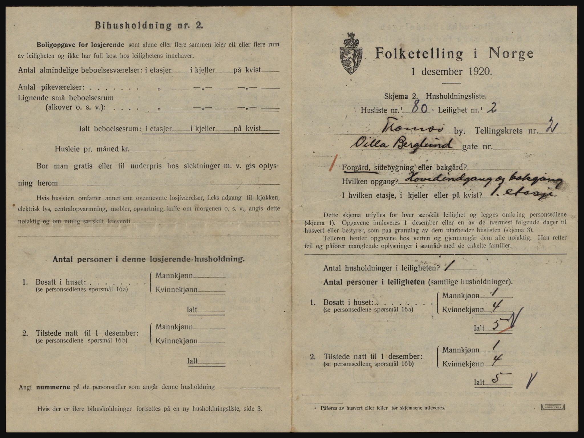 SATØ, 1920 census for Tromsø, 1920, p. 3049