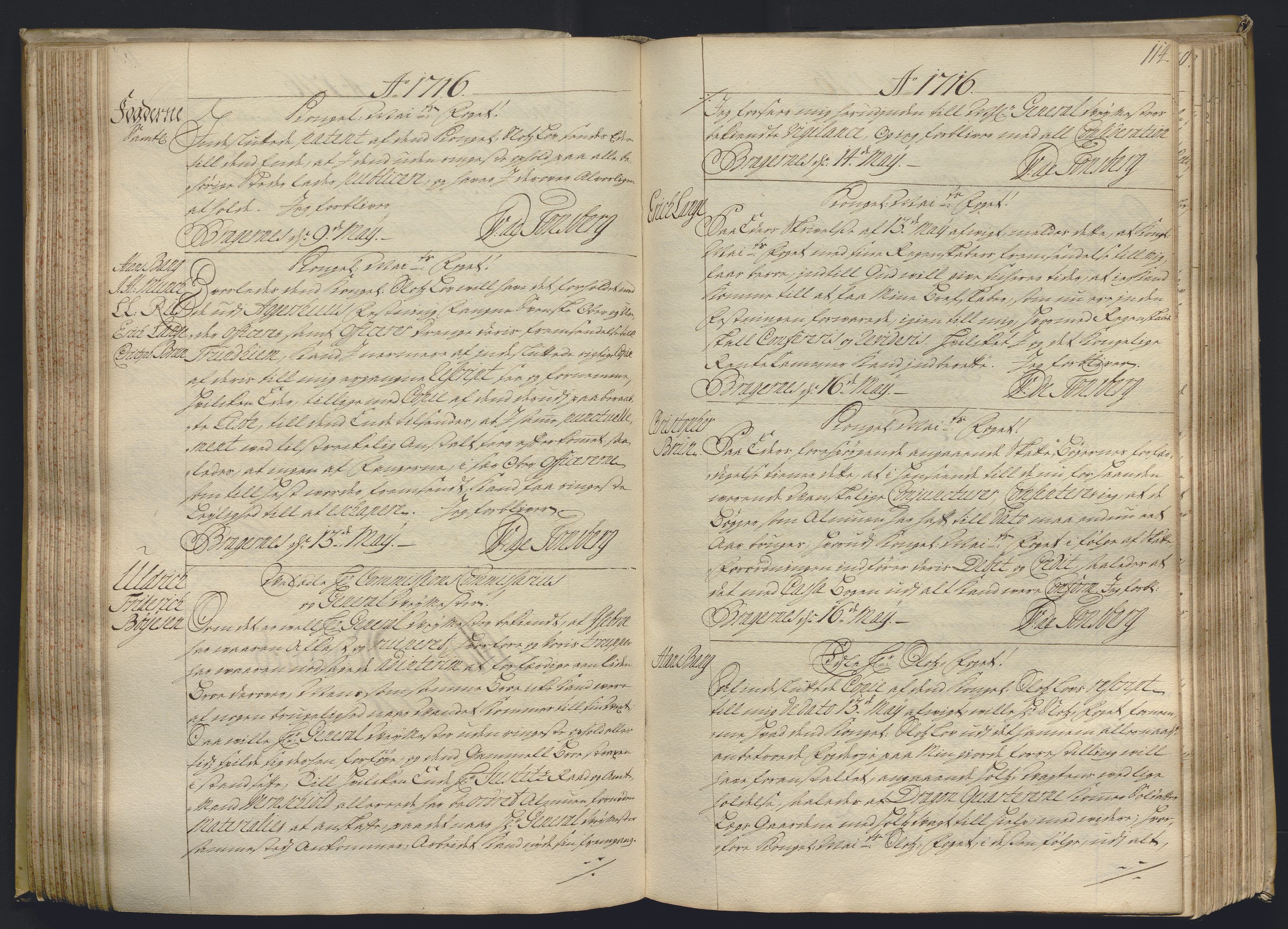 Kristiania stiftamt, AV/SAO-A-10386/B/Ba/L0004: Kopibok, 1715-1717, p. 113b-114a