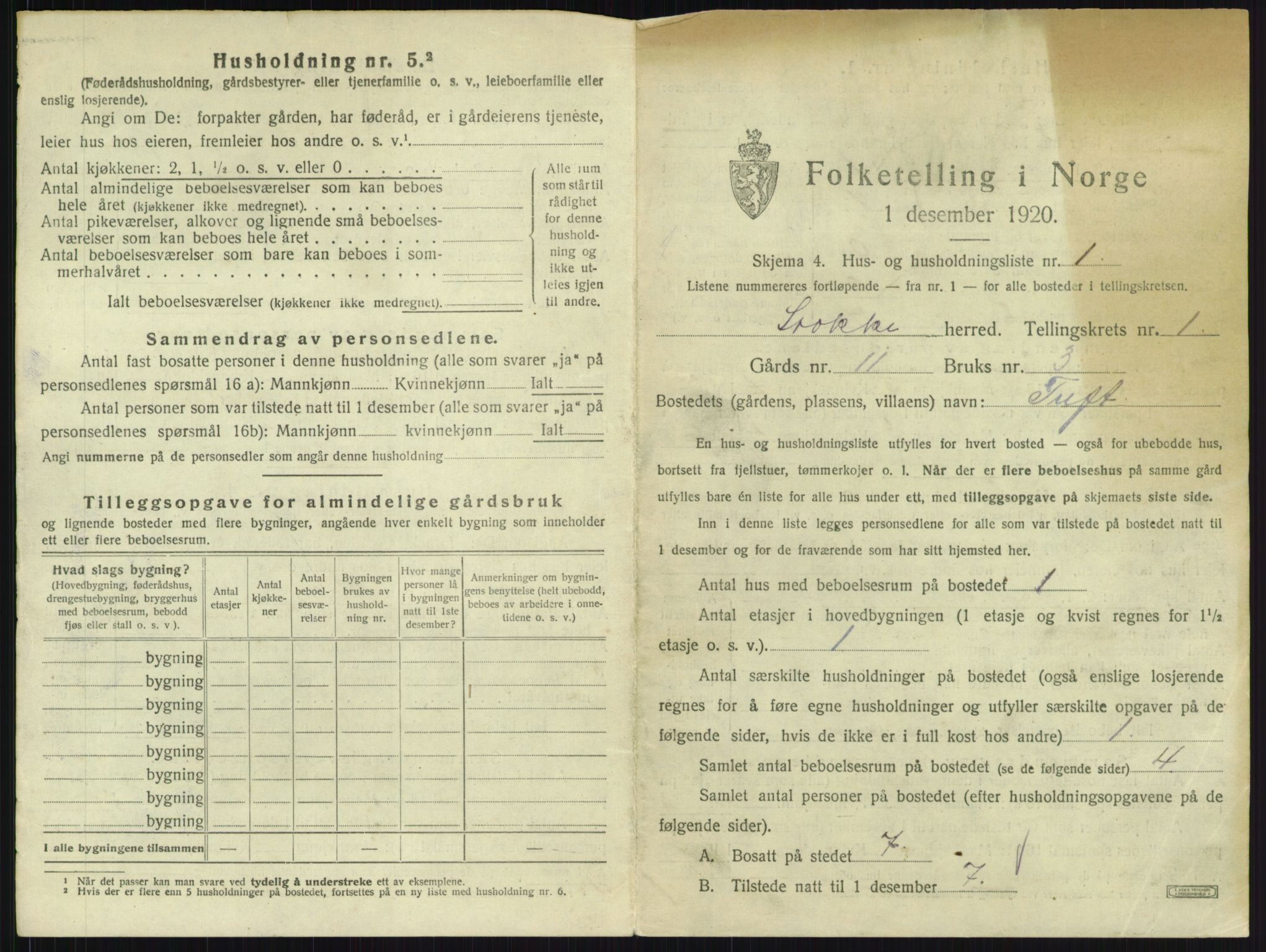 SAKO, 1920 census for Stokke, 1920, p. 51