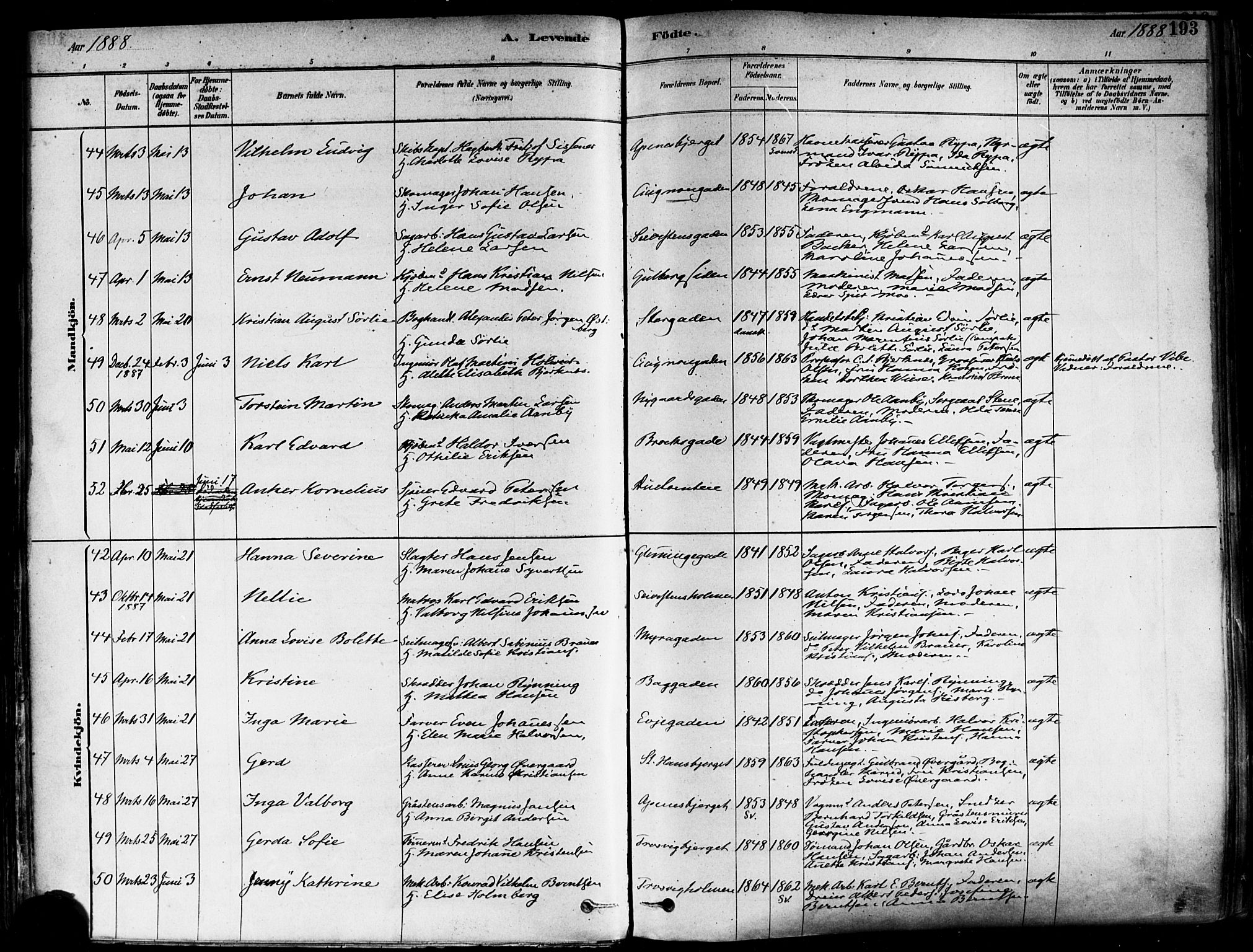 Fredrikstad domkirkes prestekontor Kirkebøker, SAO/A-10906/F/Fa/L0002: Parish register (official) no. 2, 1878-1894, p. 193