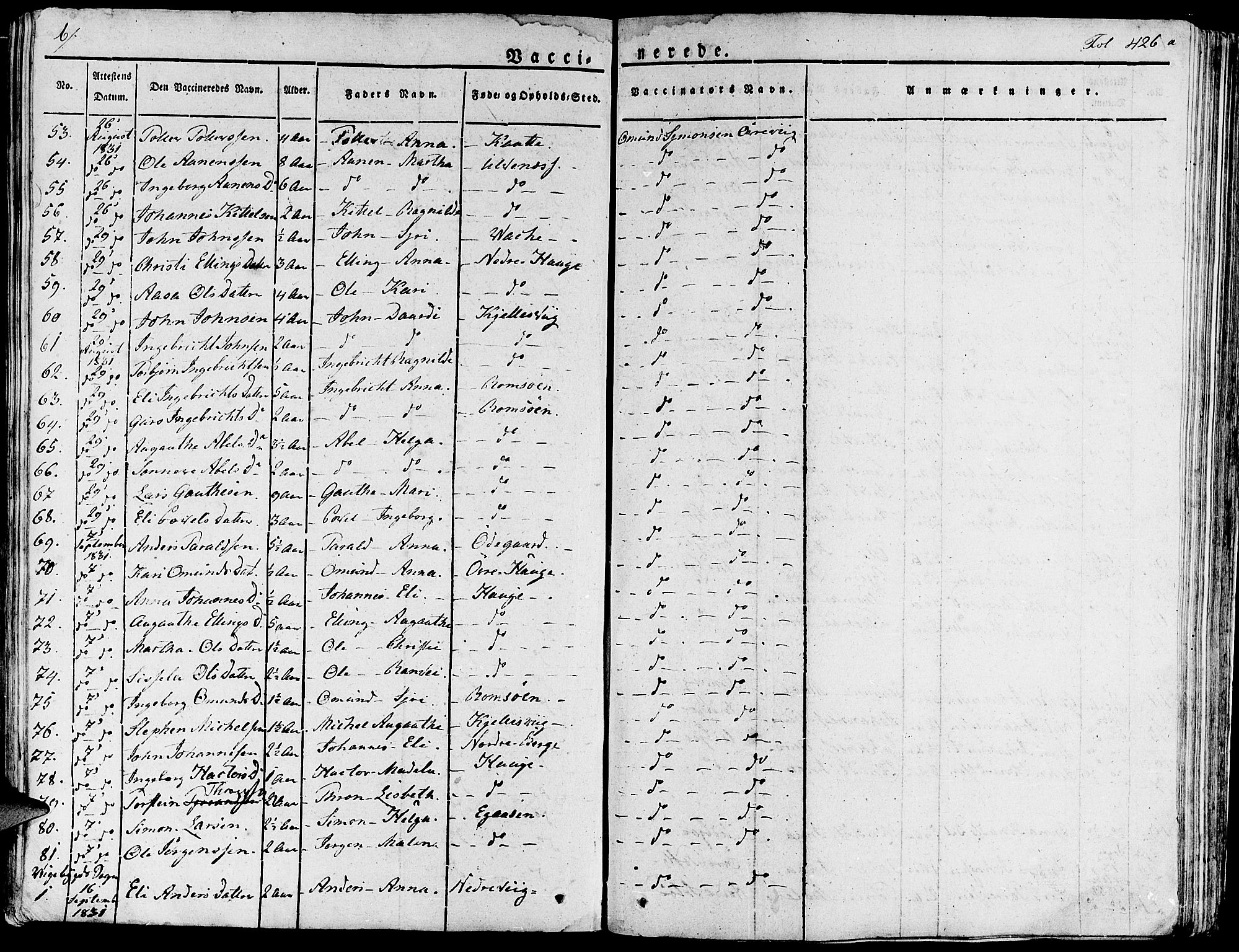 Fjelberg sokneprestembete, AV/SAB-A-75201/H/Haa: Parish register (official) no. A 5, 1822-1834, p. 426