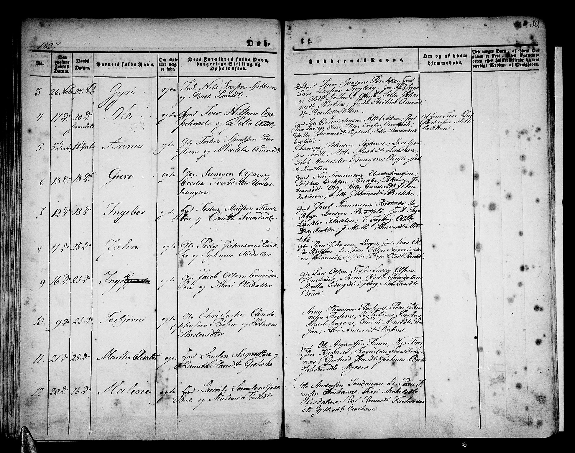 Strandebarm sokneprestembete, SAB/A-78401/H/Haa: Parish register (official) no. A 6, 1826-1843, p. 80