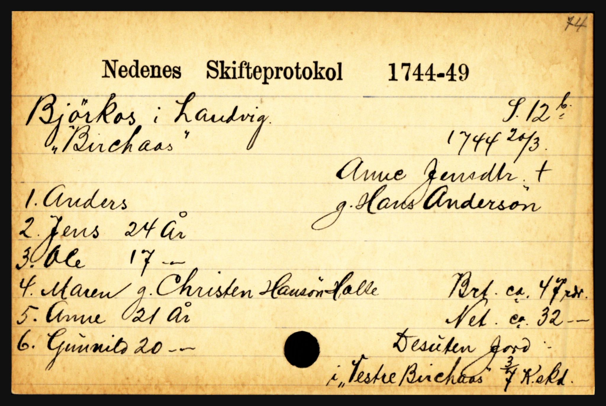 Nedenes sorenskriveri før 1824, AV/SAK-1221-0007/H, p. 2921