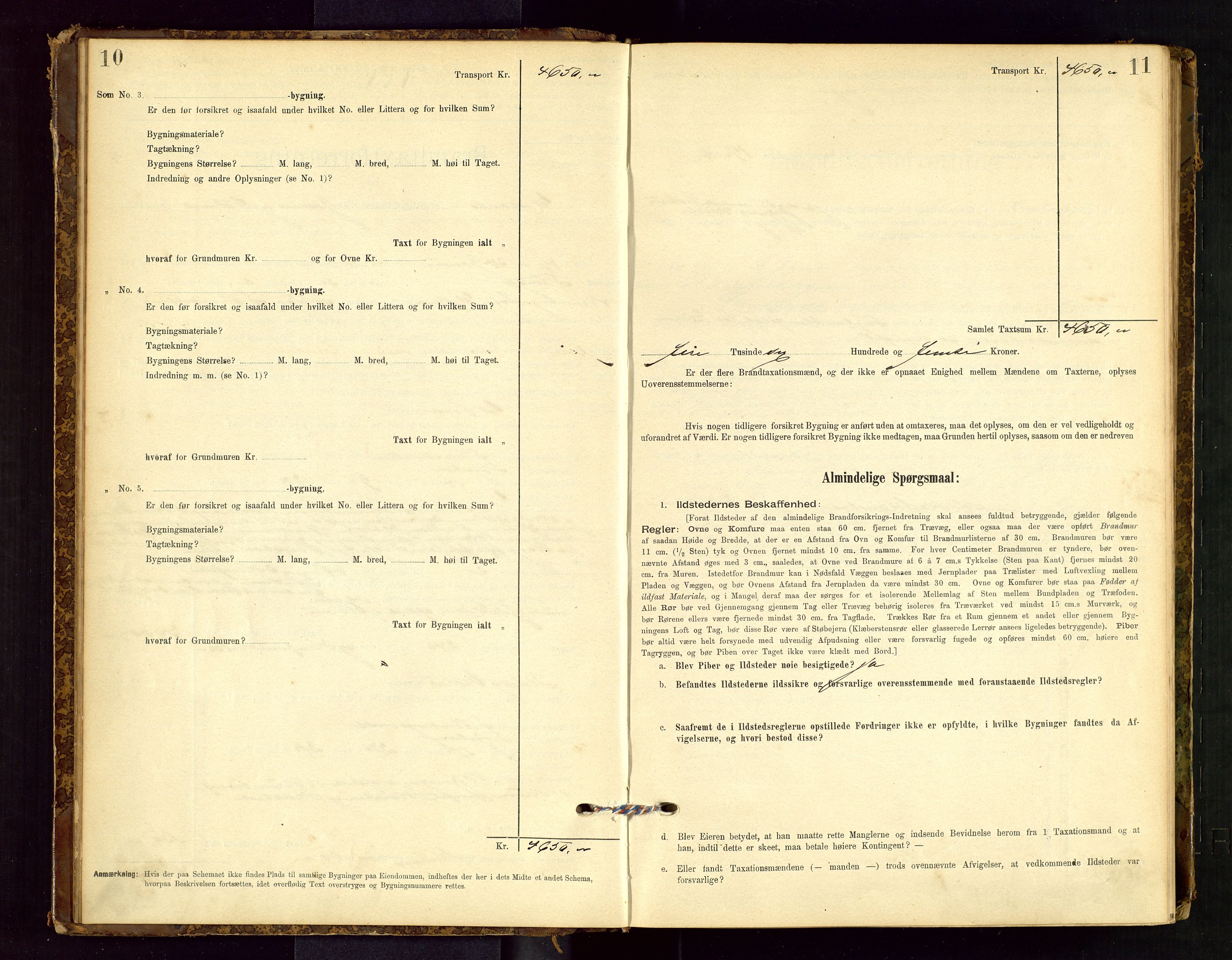 Hetland lensmannskontor, SAST/A-100101/Gob/L0001: "Brandtaxationsprotokol", 1895-1918, p. 10-11
