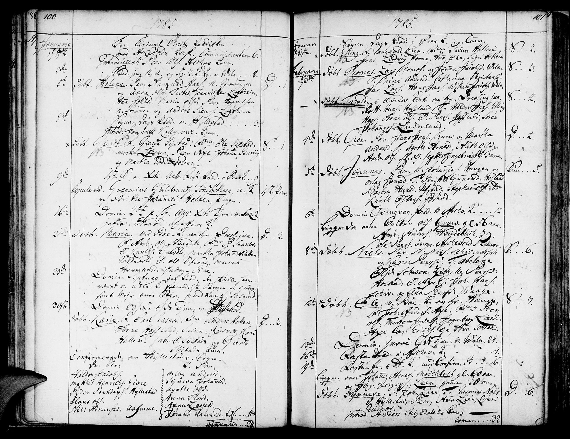 Askvoll sokneprestembete, SAB/A-79501/H/Haa/Haaa/L0009: Parish register (official) no. A 9, 1776-1821, p. 100-101