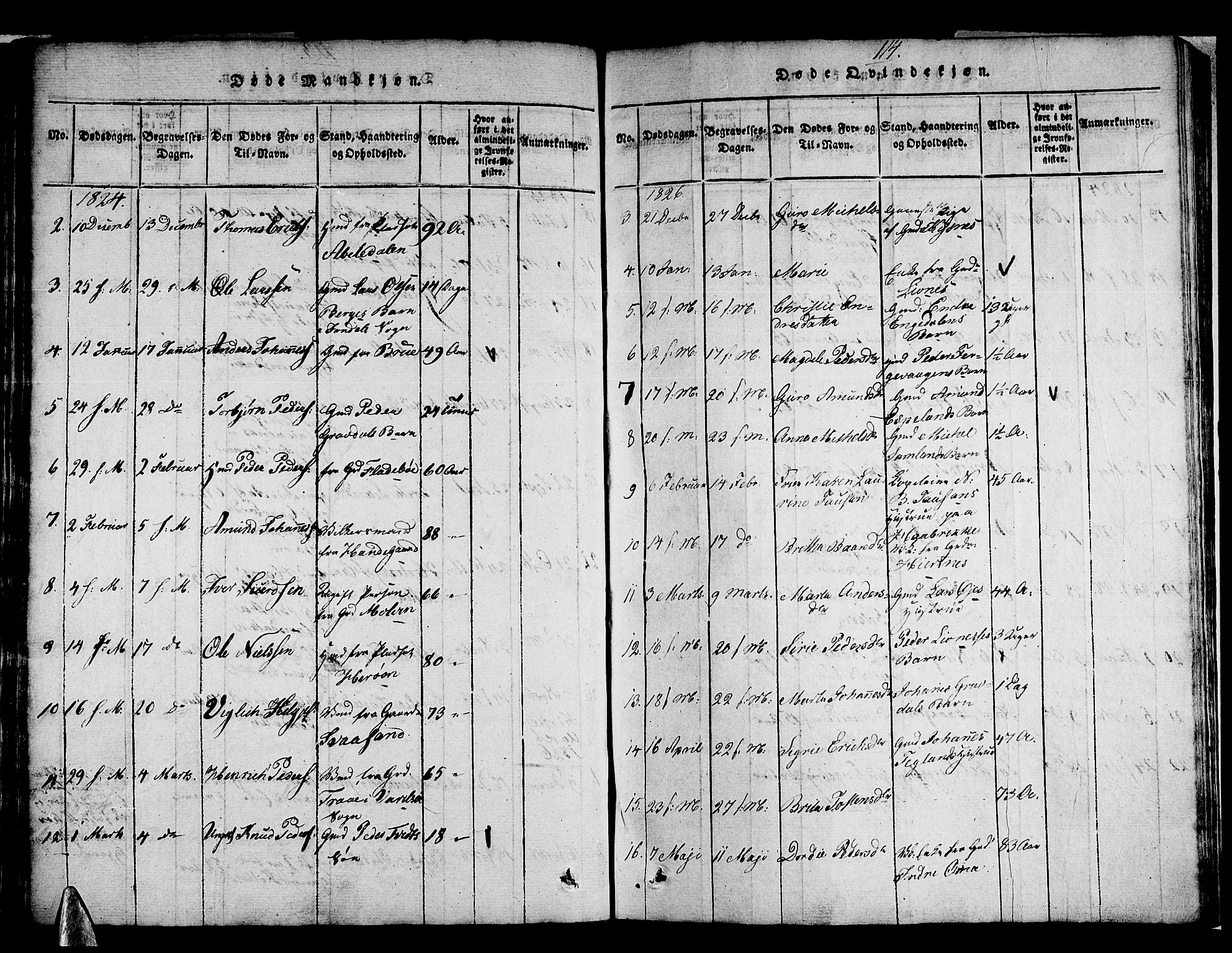 Strandebarm sokneprestembete, AV/SAB-A-78401/H/Haa: Parish register (official) no. A 5, 1816-1826, p. 114