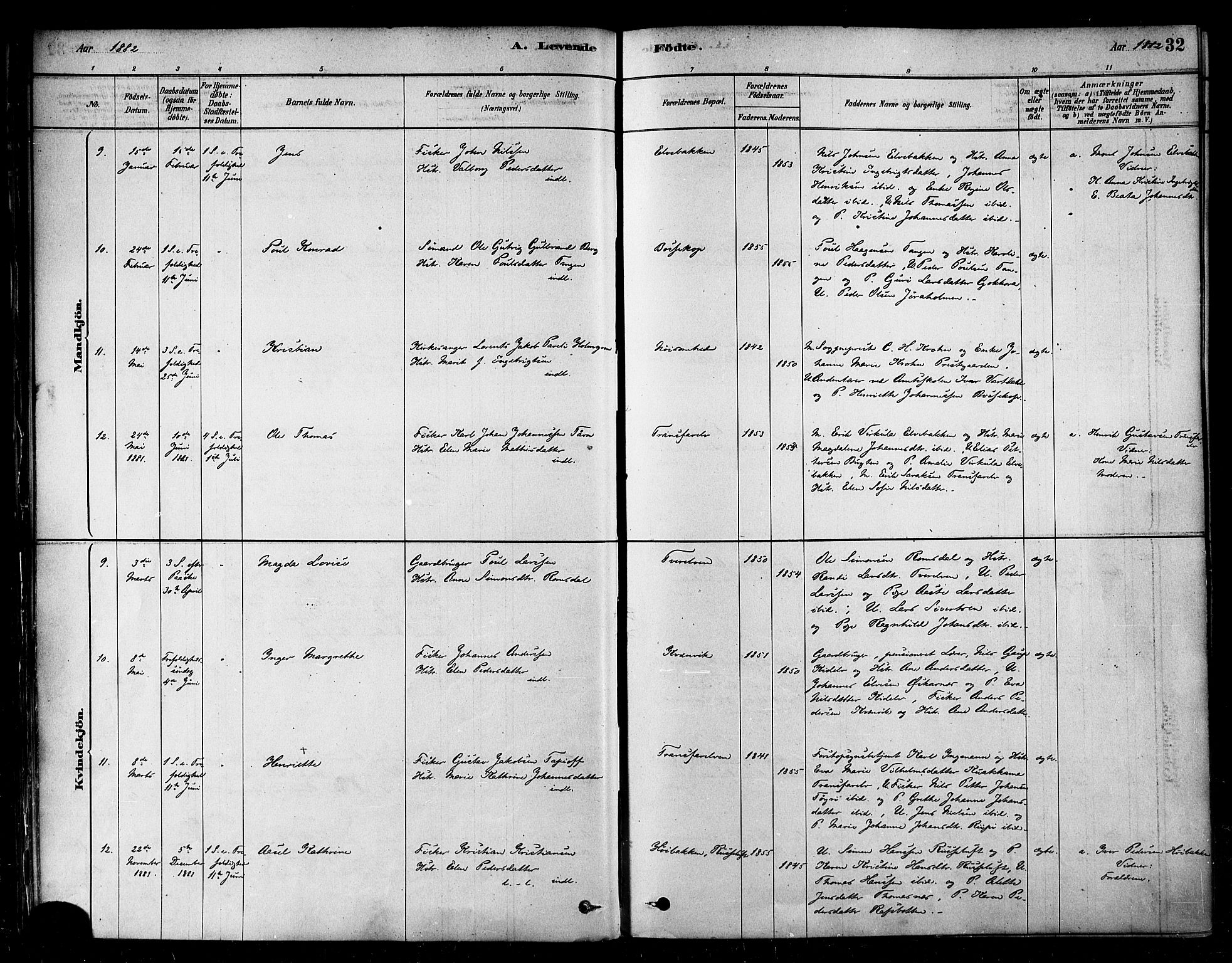 Alta sokneprestkontor, AV/SATØ-S-1338/H/Ha/L0002.kirke: Parish register (official) no. 2, 1879-1892, p. 32