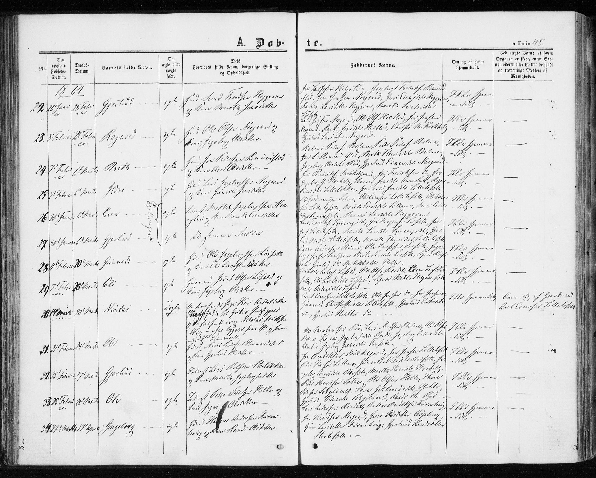 Ministerialprotokoller, klokkerbøker og fødselsregistre - Møre og Romsdal, SAT/A-1454/598/L1067: Parish register (official) no. 598A01, 1858-1871, p. 48