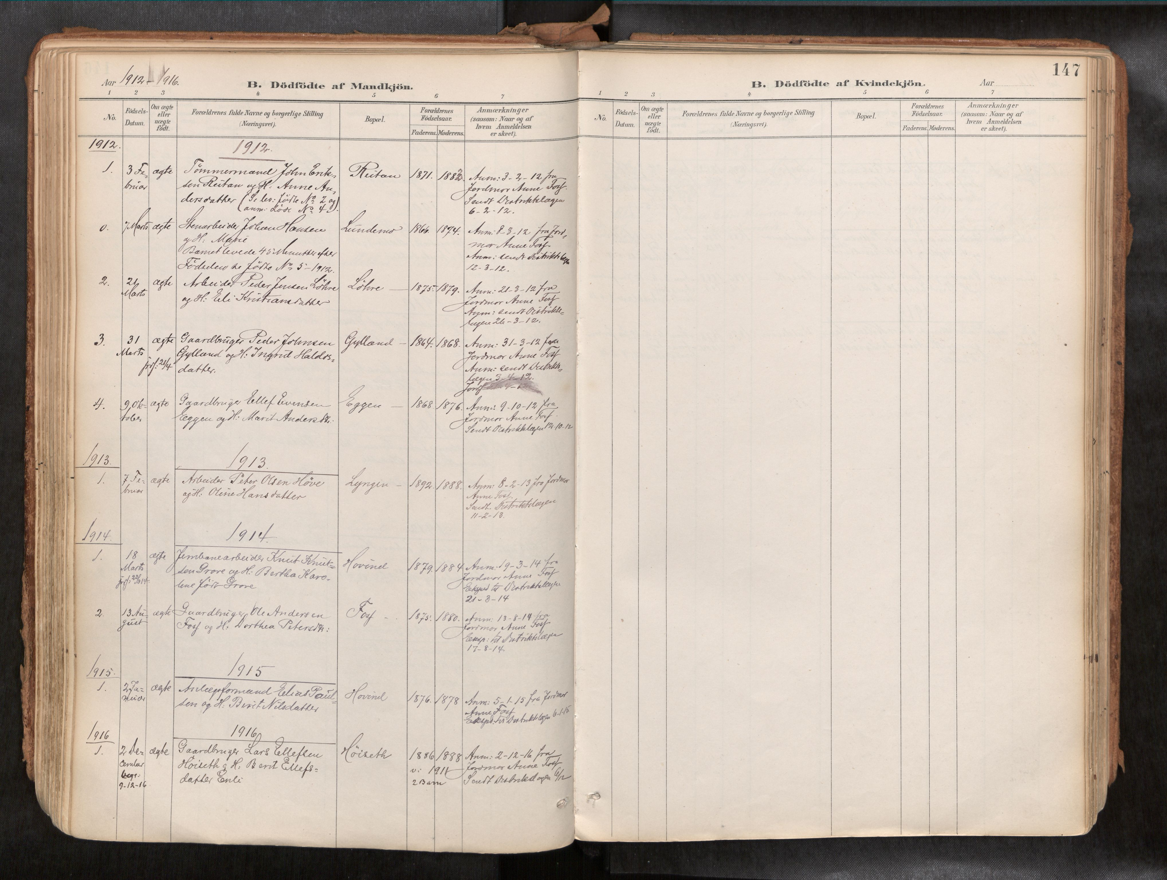 Ministerialprotokoller, klokkerbøker og fødselsregistre - Sør-Trøndelag, SAT/A-1456/692/L1105b: Parish register (official) no. 692A06, 1891-1934, p. 147